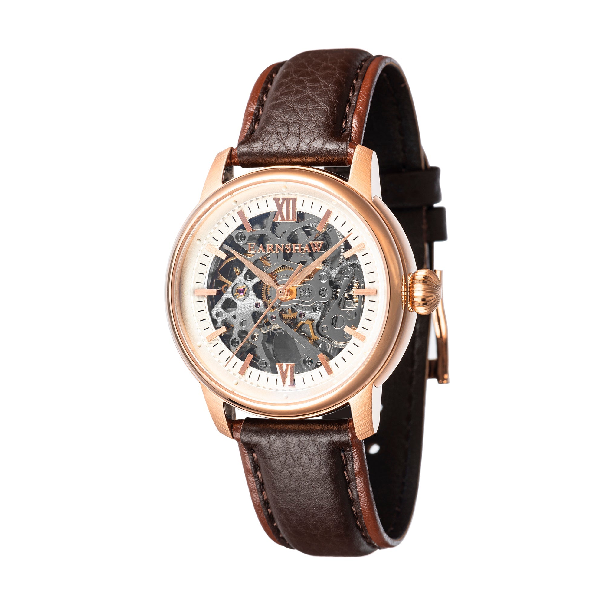 Thomas Earnshaw Thomas Earnshaw Cornwall Men's Automatic Skeleton Roman Rose Gold Watch ES-8110-04