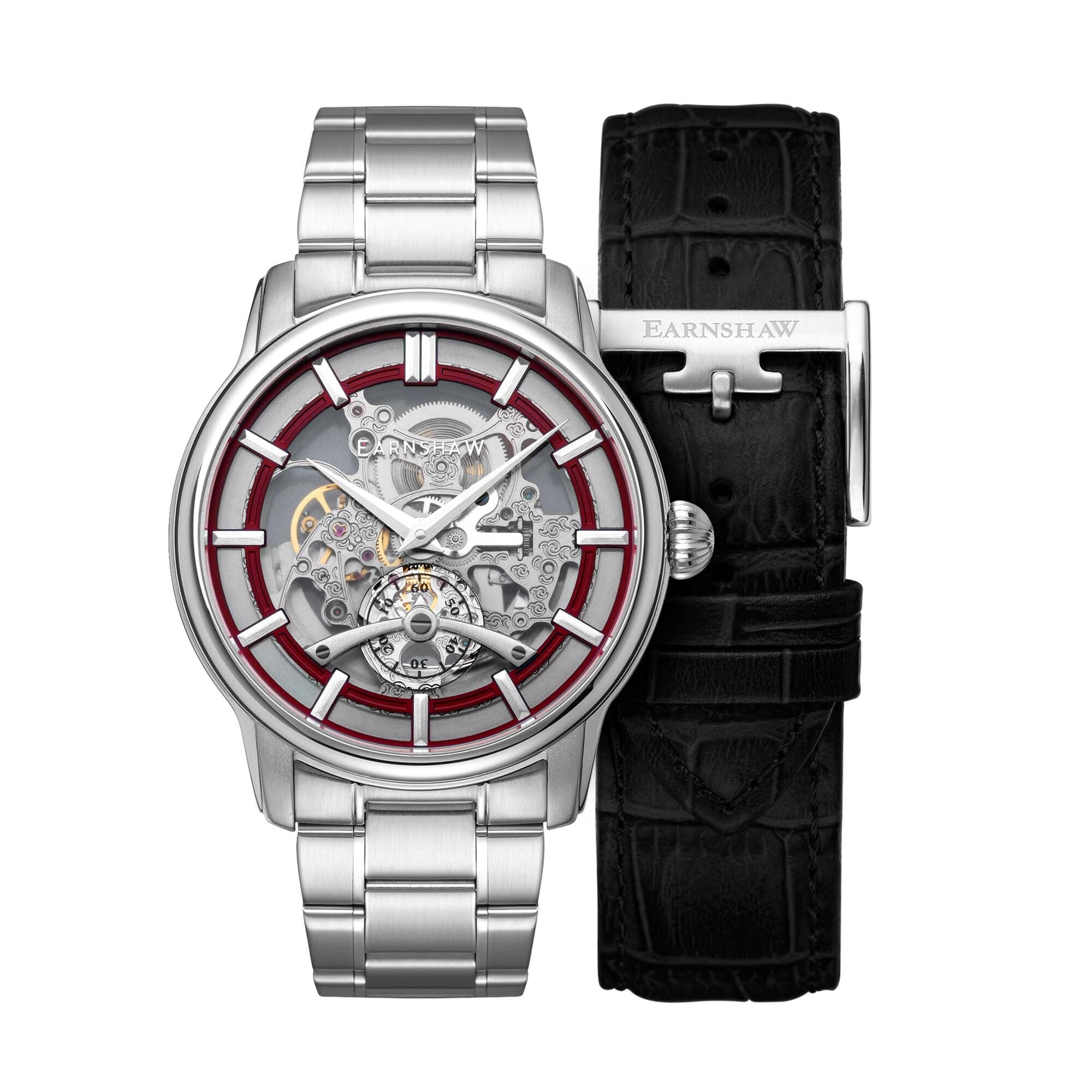 Thomas Earnshaw Thomas Earnshaw Longitude Whiston Limited Edition Men's Automatic Skeleton Radiant Red Watch ES-8126-77