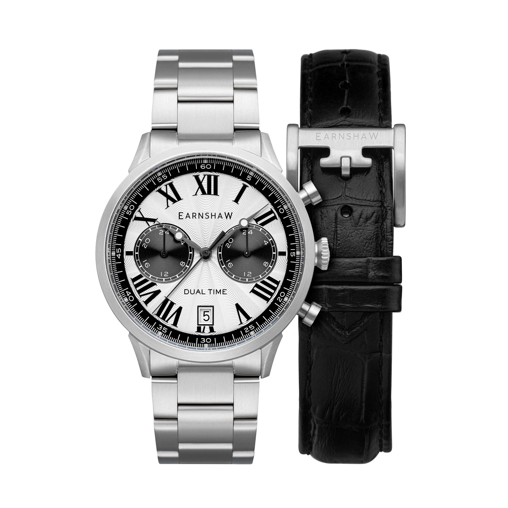 Thomas Earnshaw Thomas Earnshaw Carltle Dual Time Multi-Function Men's Japanese Quartz Panda White Watch ES-8176-11