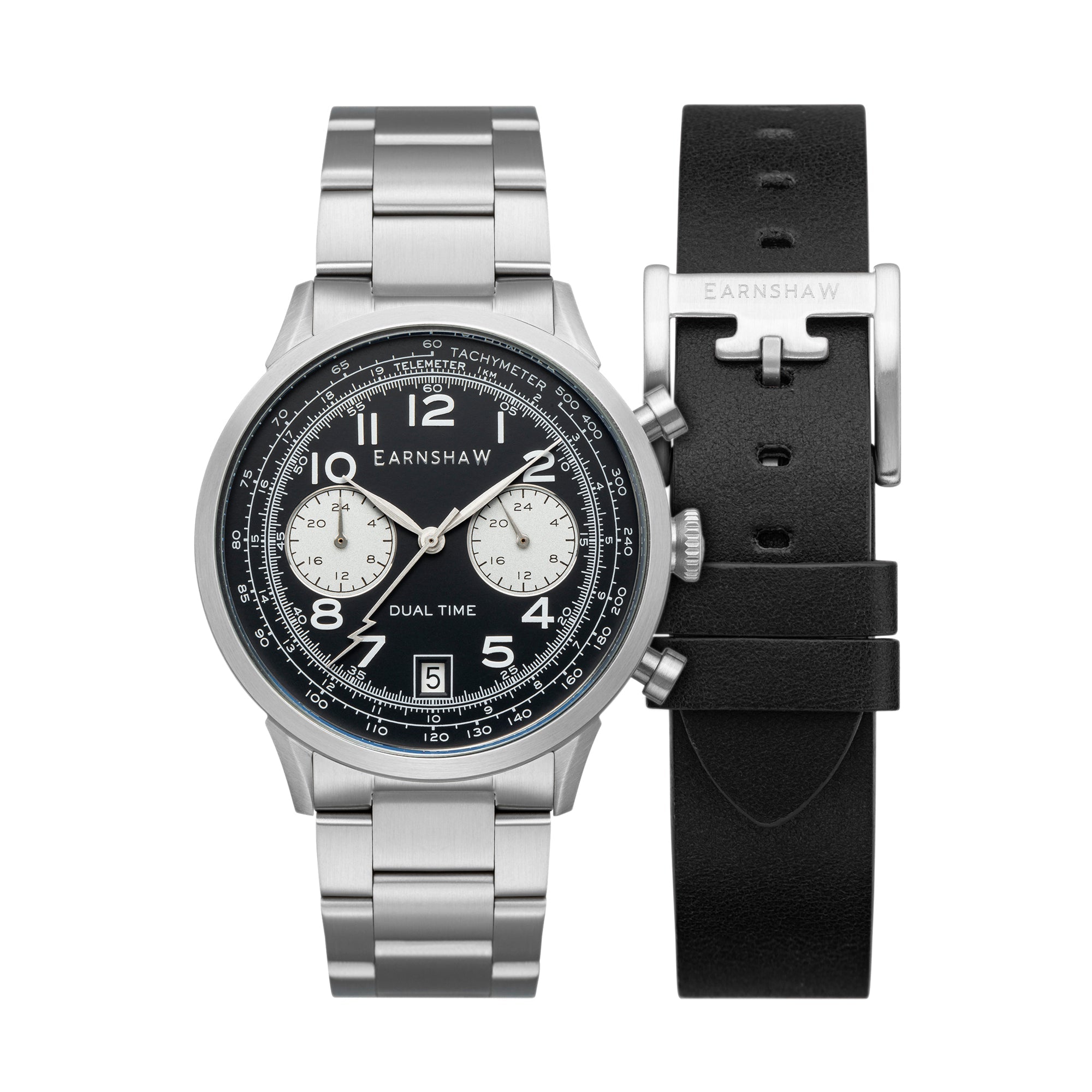 Thomas Earnshaw Thomas Earnshaw Men's Ampere Dark Grey Japanese Quartz Dual Time Watch - ES-8186-11