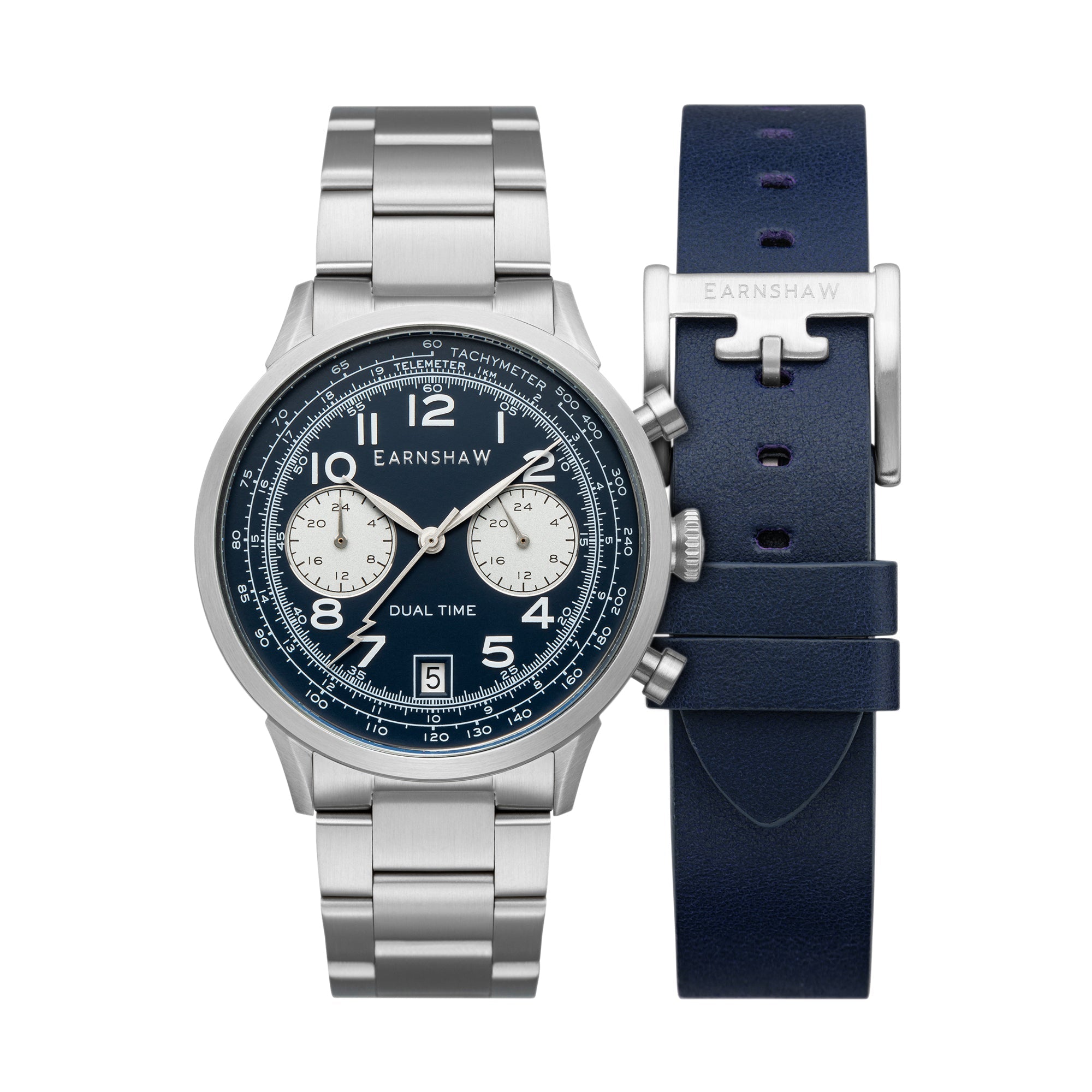 Thomas Earnshaw Thomas Earnshaw Men's Ampere Dover Blue Japanese Quartz Dual Time Watch - ES-8186-22