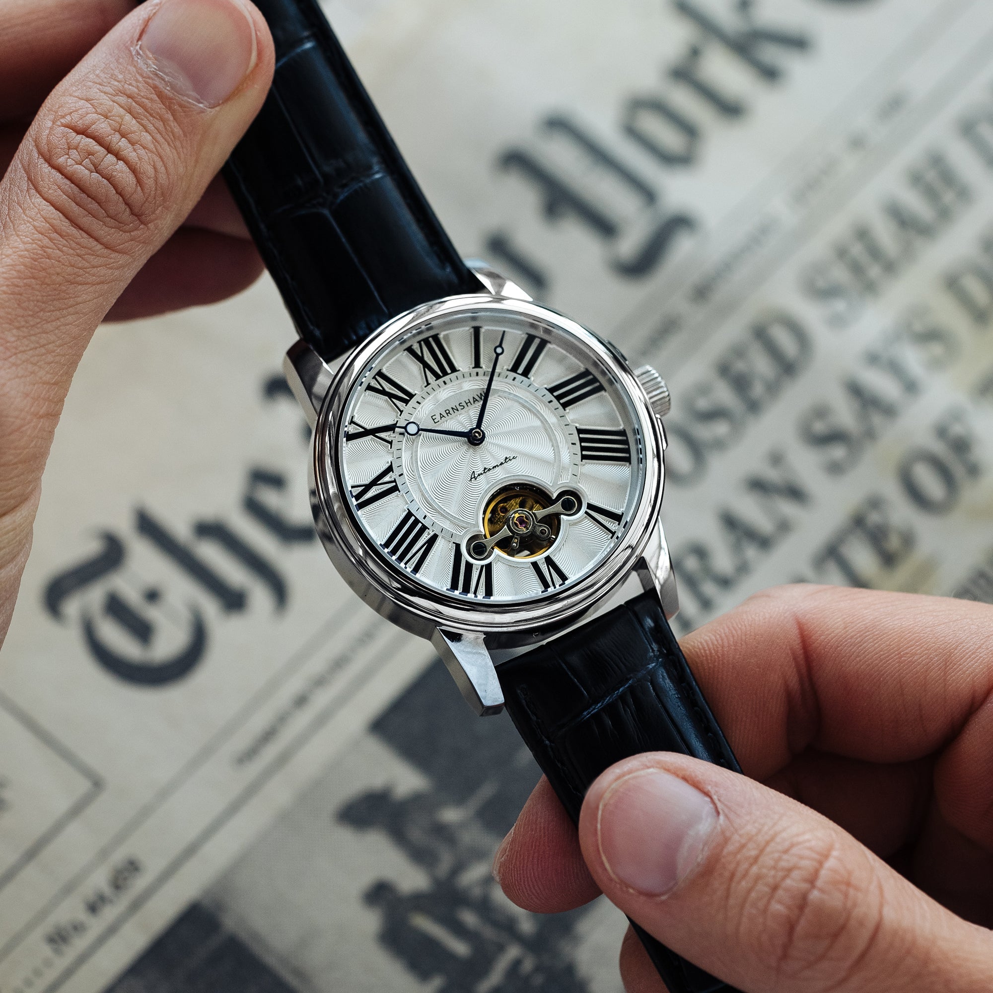 Thomas Earnshaw Thomas Earnshaw Marylebone Open Heart Men's Mechanical Automatic Silver White Watch ES-8196-01