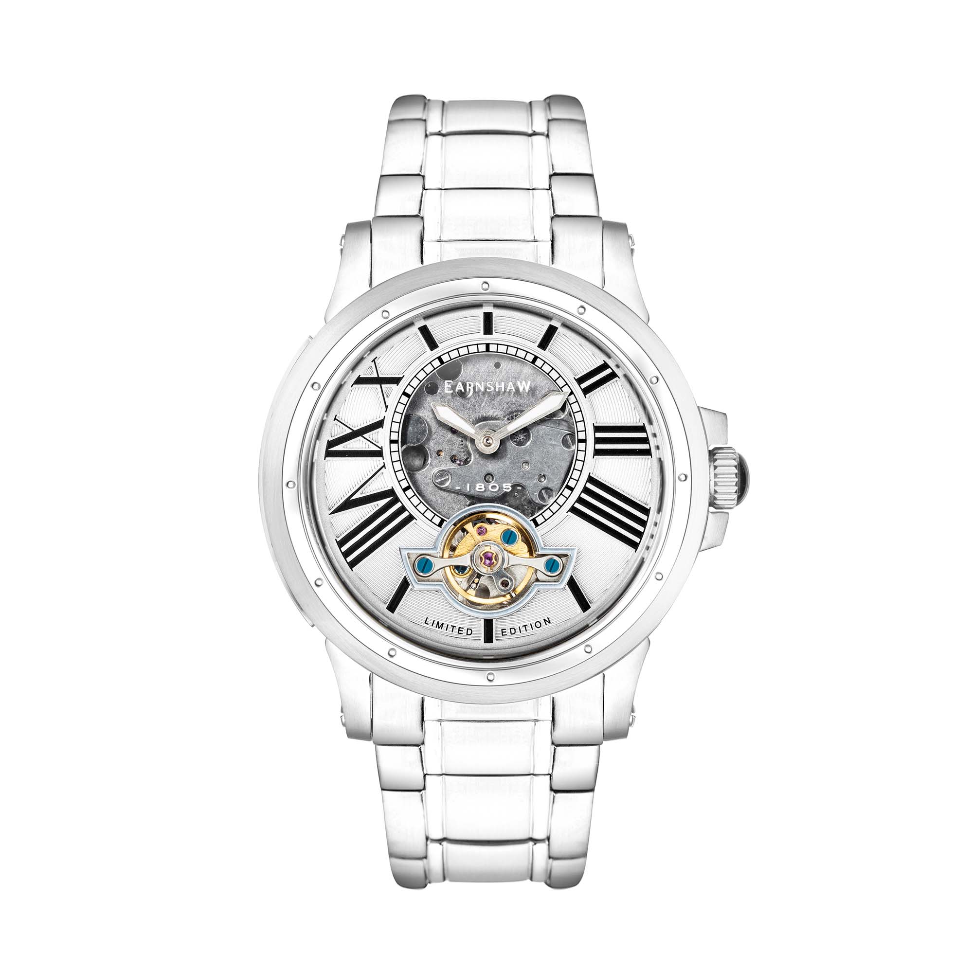 Thomas Earnshaw Thomas Earnshaw Bertha Limited Edition Open Heart Men's Automatic Silver White Watch ES-8244-11