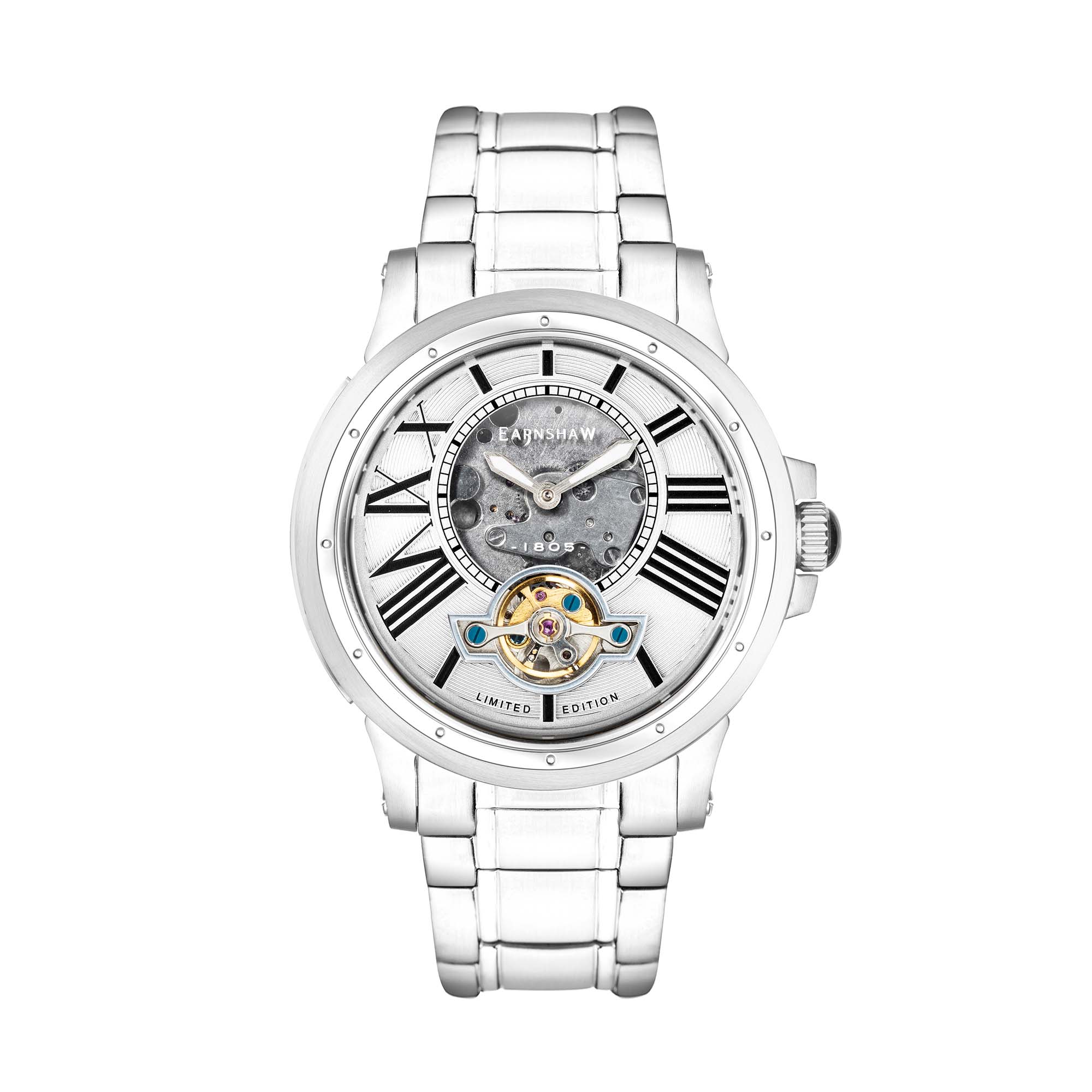 THOMAS EARNSHAW Thomas Earnshaw Bertha Limited Edition Open Heart Men's Automatic Silver White Watch ES-8244-11