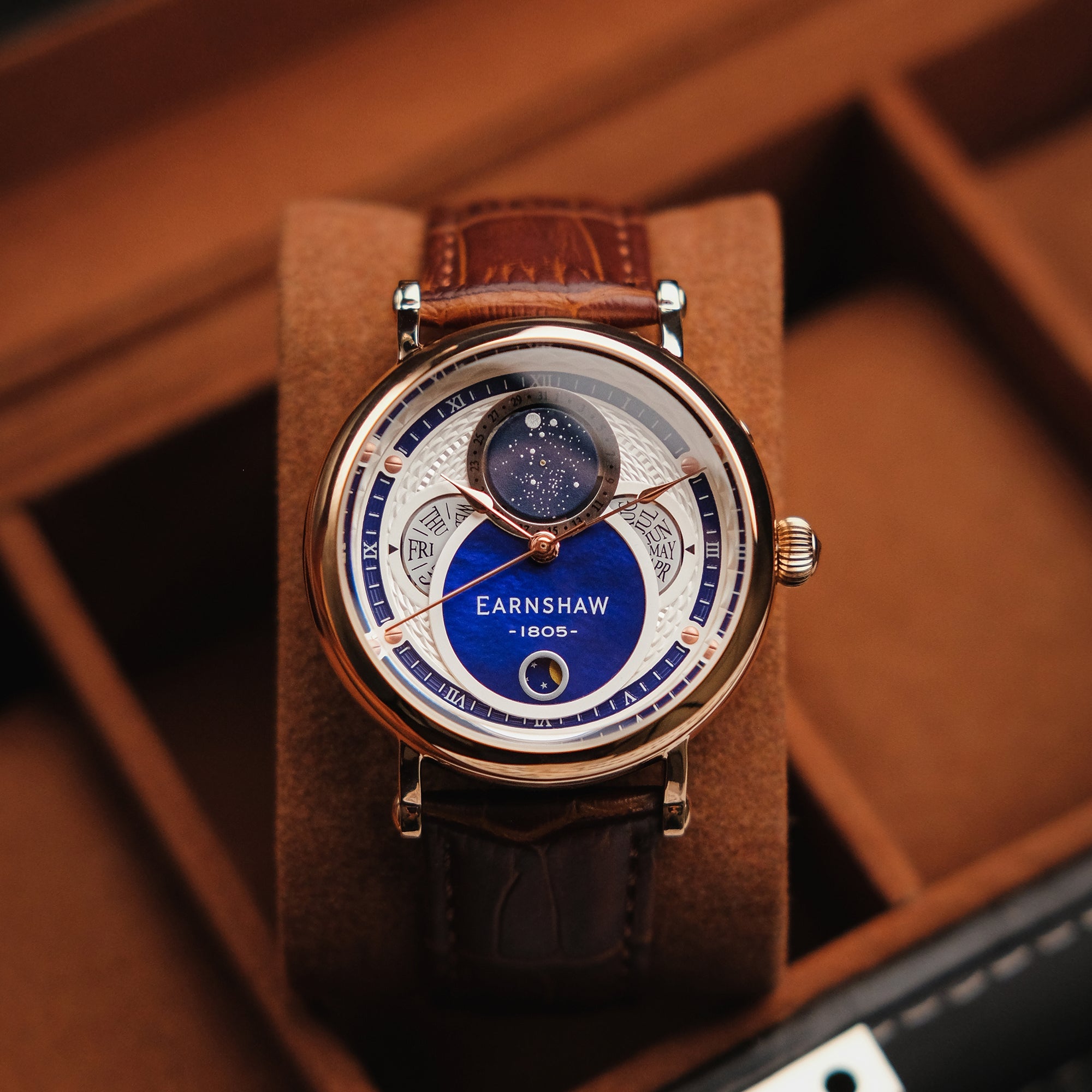 THOMAS EARNSHAW Thomas Earnshaw Messier Moonphase Calendar Men's Japanese Quartz Rose Gold Watch ES-8265-05