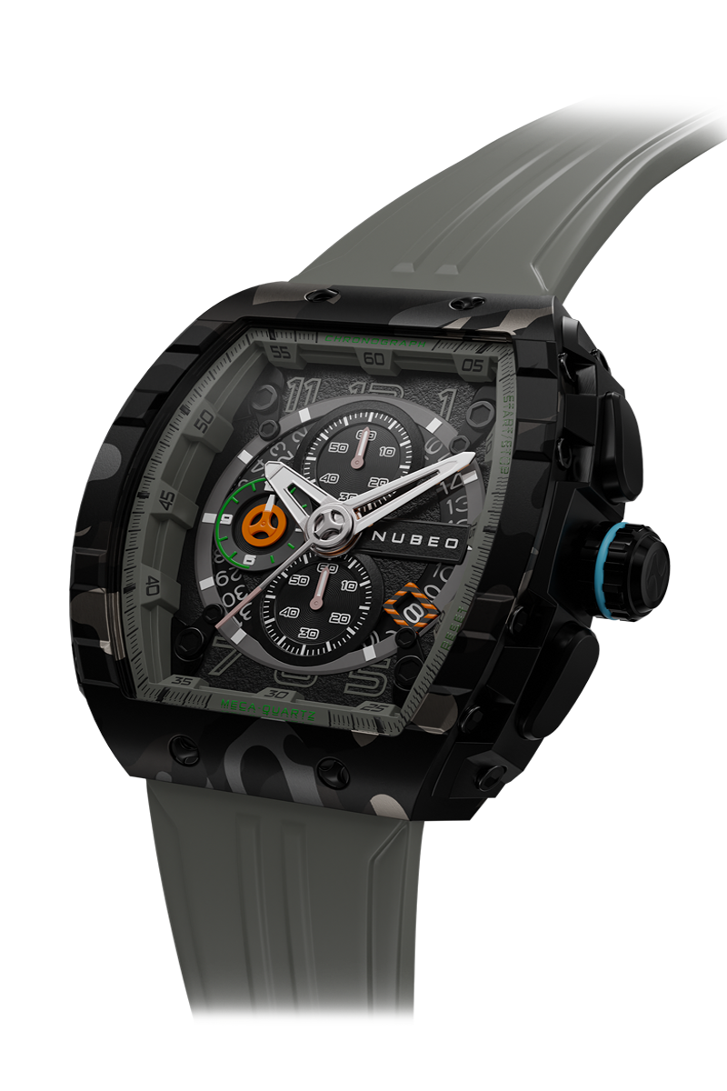 Nubeo Nubeo Magellan Japanese Quartz Chronograph Dark Camo Men's Watch NB-6024-0J