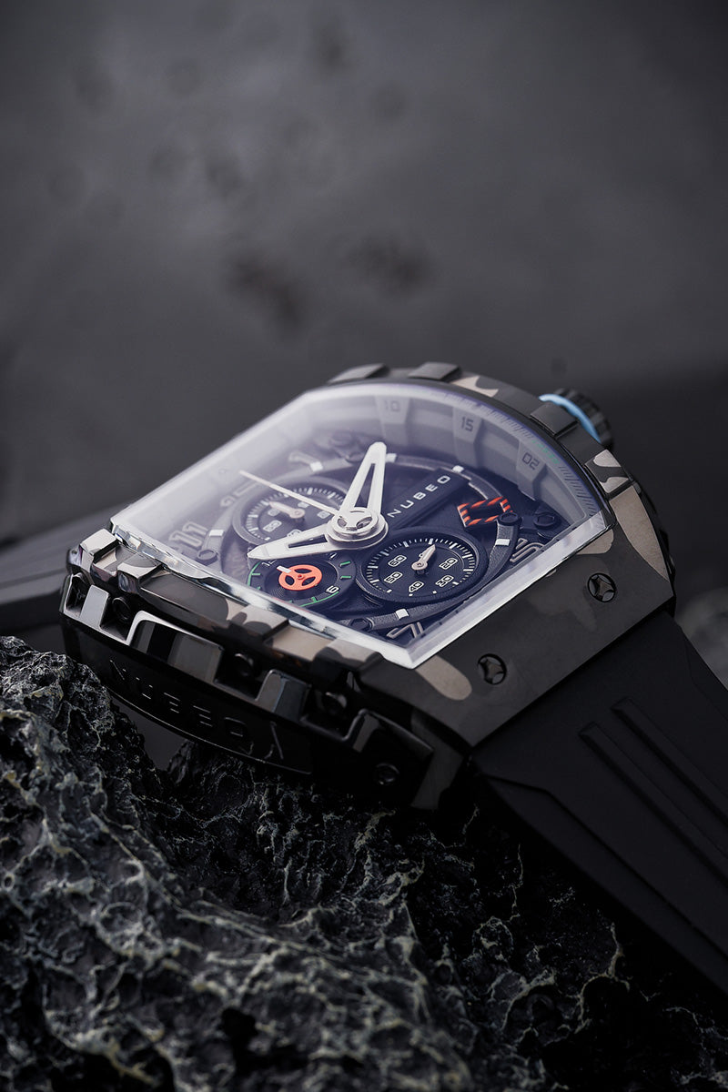 Nubeo Nubeo Magellan Japanese Quartz Chronograph Dark Camo Men's Watch NB-6024-0J