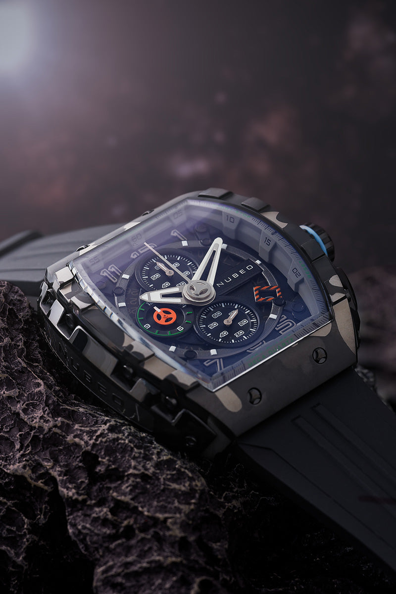 Nubeo Nubeo Magellan Japanese Quartz Chronograph Dark Camo Men's Watch NB-6024-0J