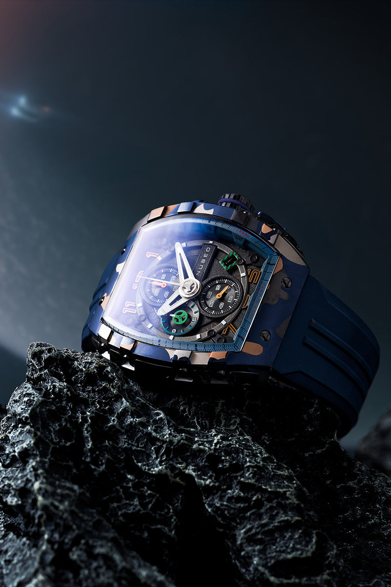Nubeo Nubeo Magellan Chronograph Blue Camo Men's Watch NB-6024-0M
