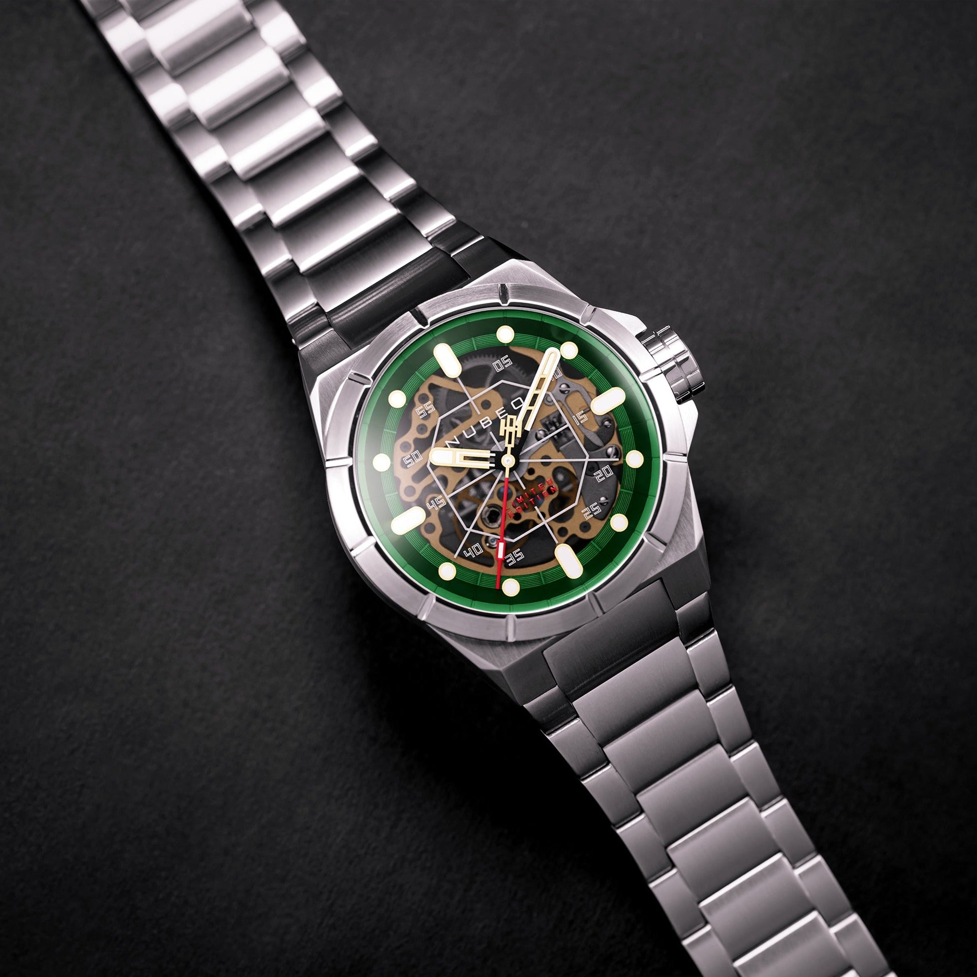 NUBEO Nubeo Hubble Men's Mechanical Lunar Green Watch NB-6026-22
