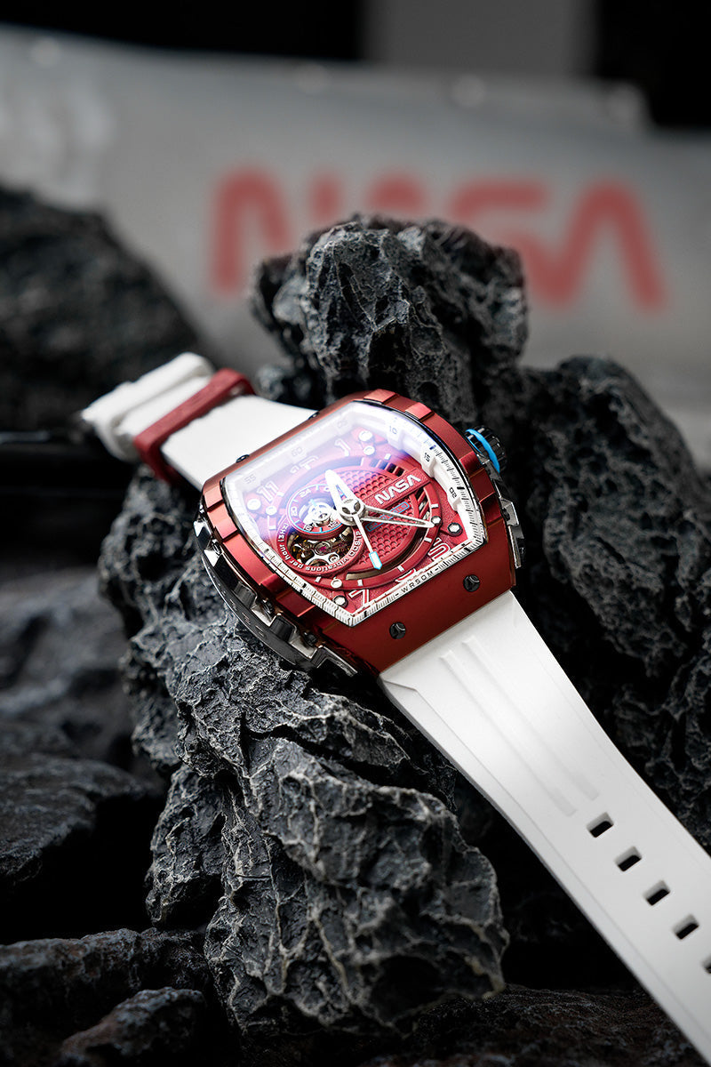 Nubeo Nubeo Magellan Automatic Nasa Limited Edition Grabe Red Men's Watch NB-6047-NAS-02