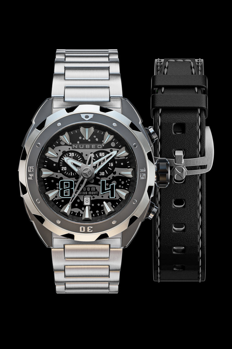 NUBEO Nubeo Swell Men's Swiss Quartz Slate Watch NB-6057-55