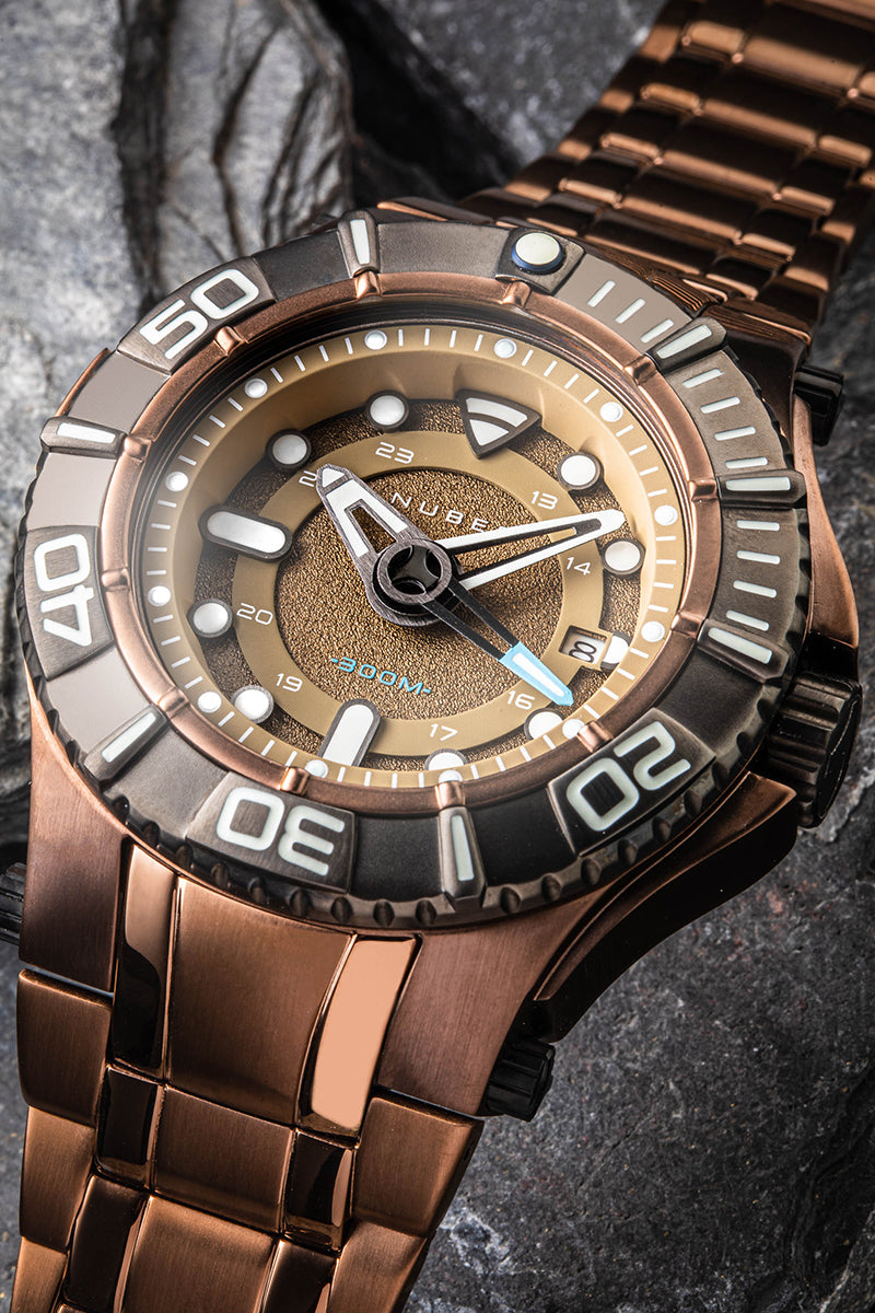 NUBEO Nubeo Ocean Manta Mid Automatic Limited Edition Golden Bark Men's Watch NB-6059-11