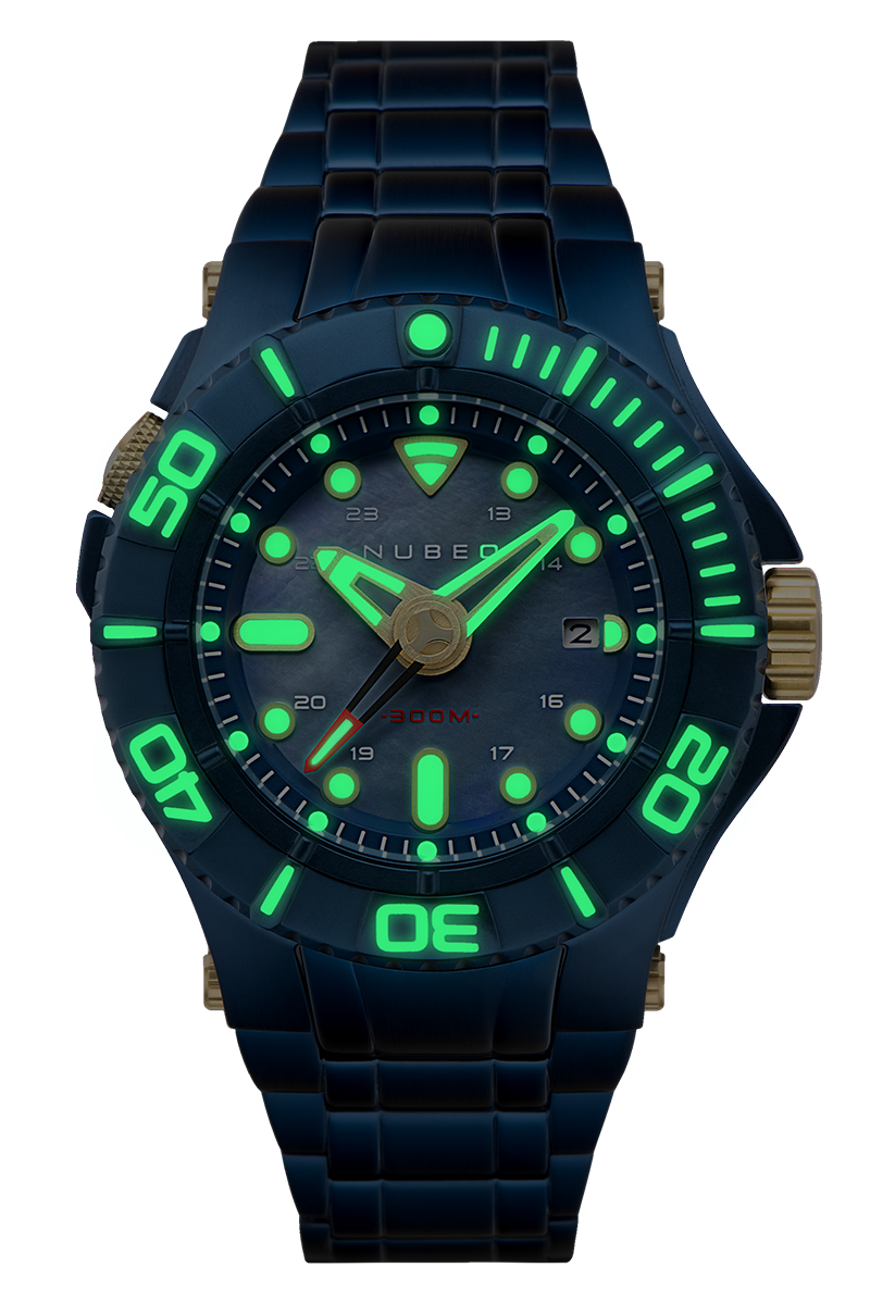 Nubeo Nubeo Ocean Manta Mid Automatic Limited Edition Atomic Blue Men's Watch NB-6059-44