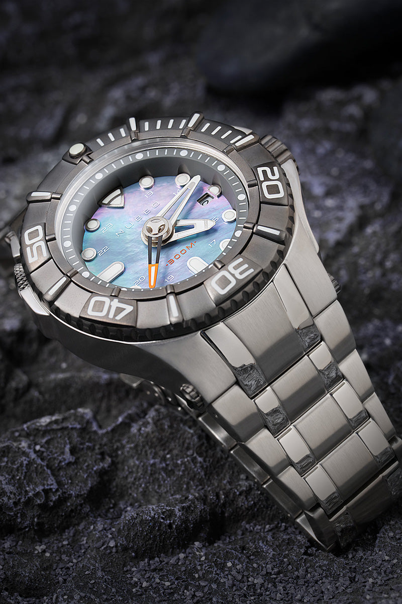NUBEO Nubeo Ocean Manta Mid Automatic Limited Edition Silver Surf Men's Watch NB-6059-88