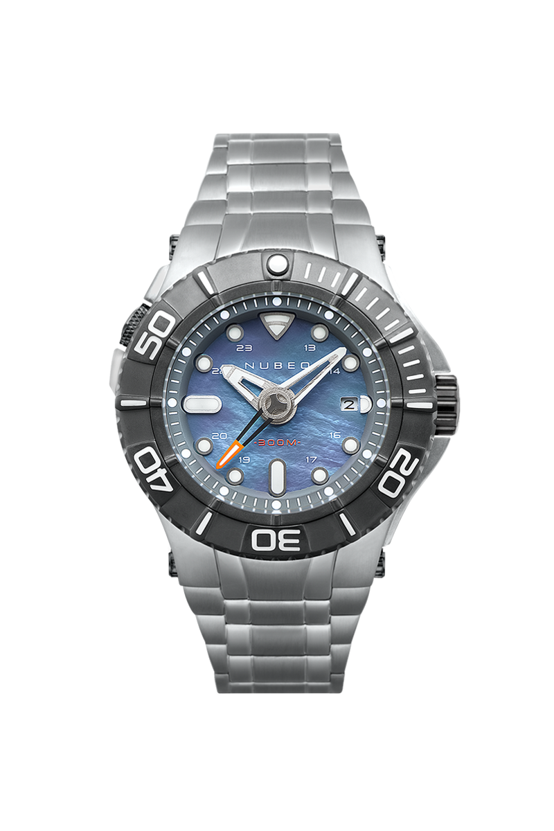 NUBEO Nubeo Ocean Manta Mid Automatic Limited Edition Silver Surf Men's Watch NB-6059-88