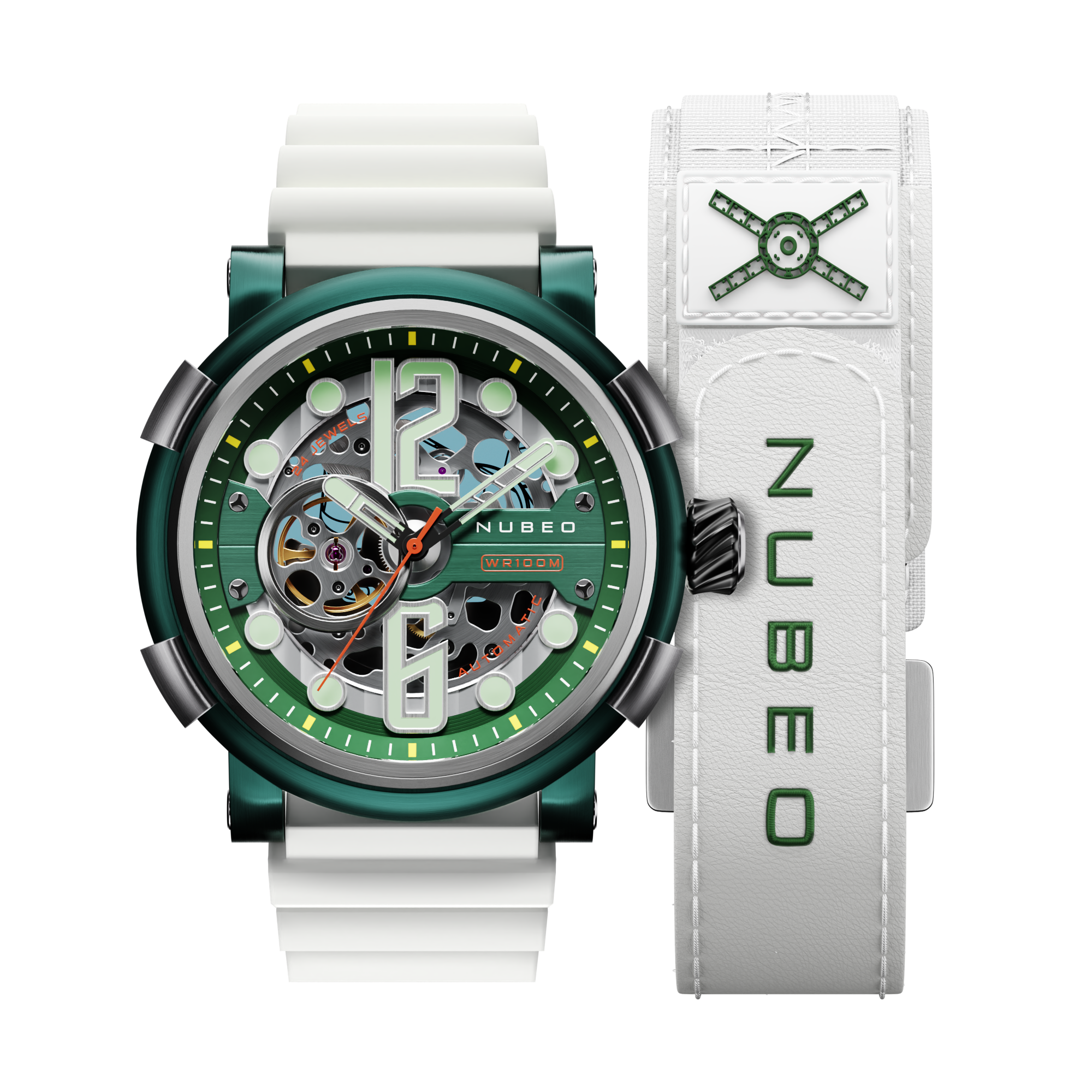 NUBEO Nubeo Space Orion Men's Japanese Automatic Green Watch NB-6062-02