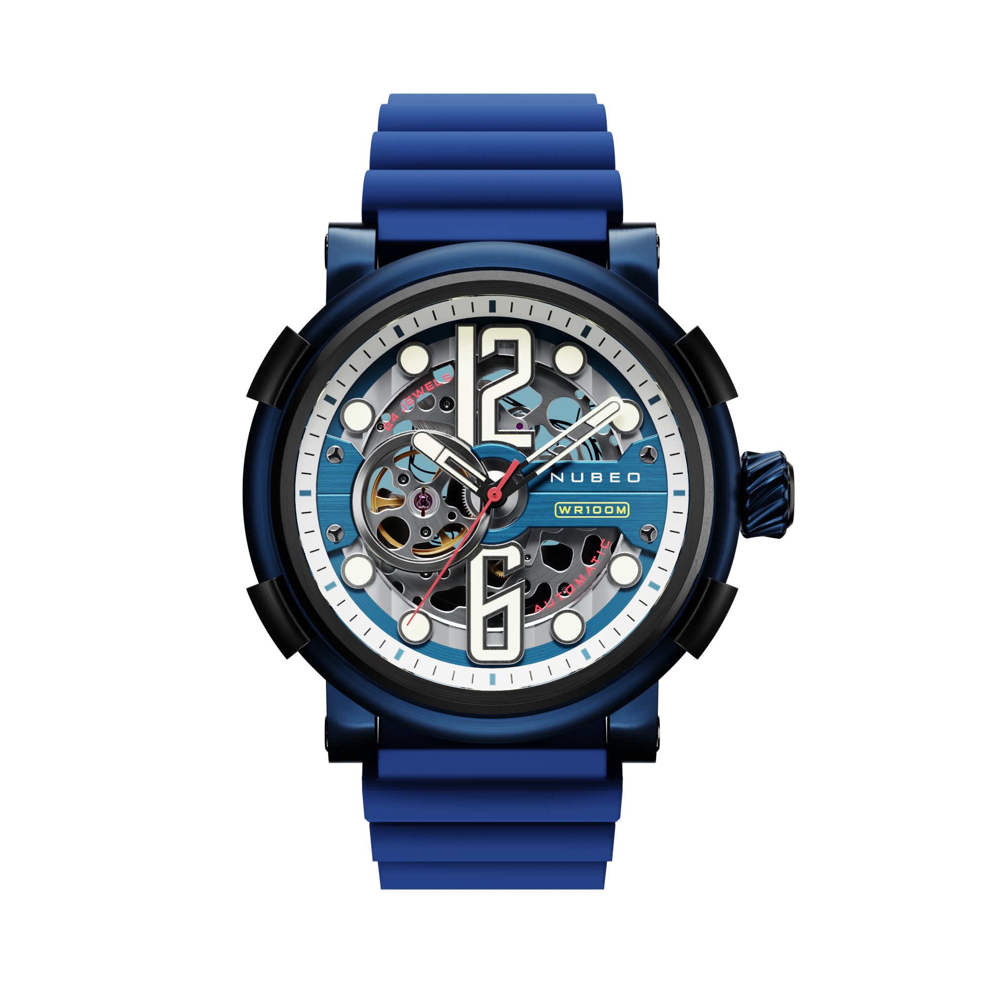 NUBEO Nubeo Space Orion Men's Japanese Automatic Petrol Blue Watch NB-6062-03