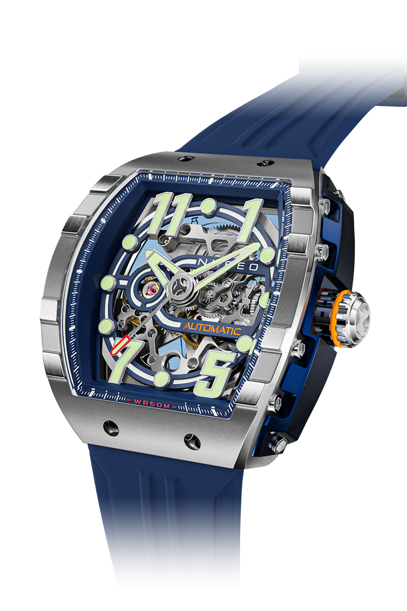 NUBEO Nubeo Magellan Skeleton Deep Blue Men's Watch NB-6063-02
