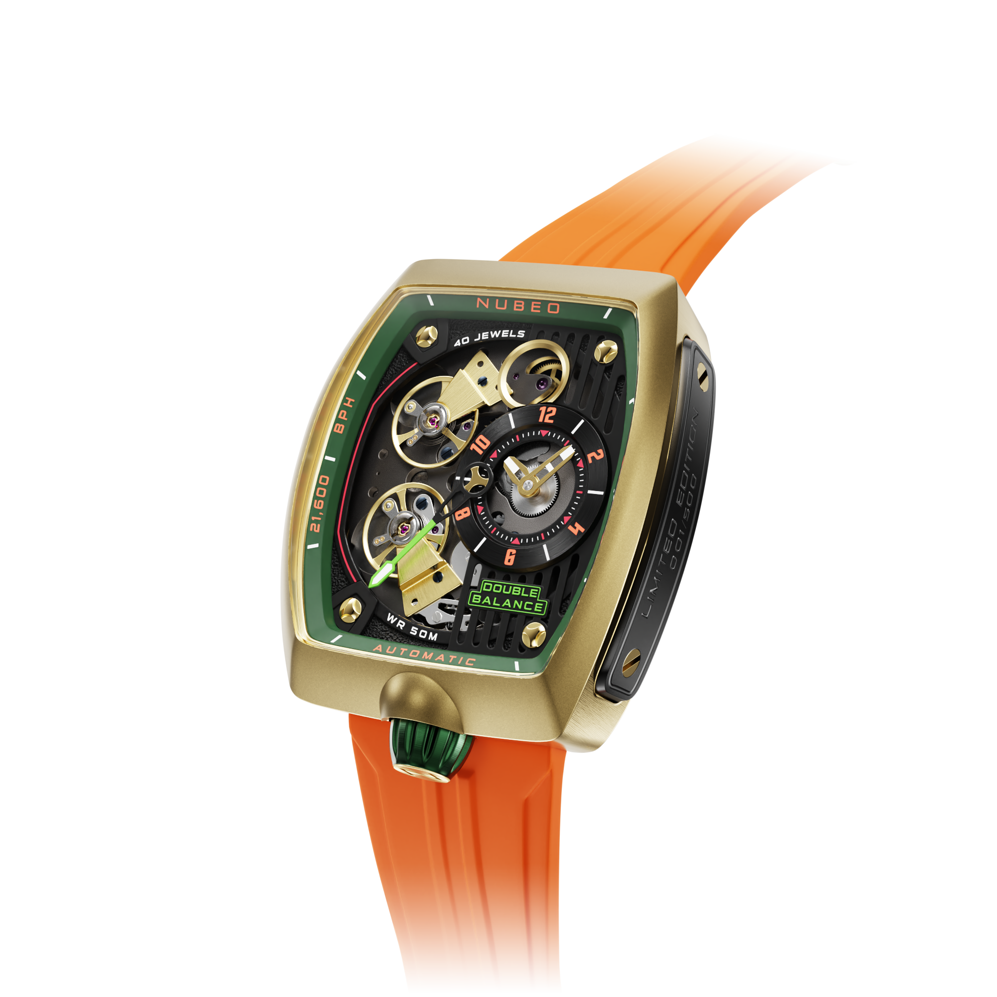 NUBEO Nubeo Space Viking Men's Automatic Skeleton Industrial Rose Watch NB-6064-01