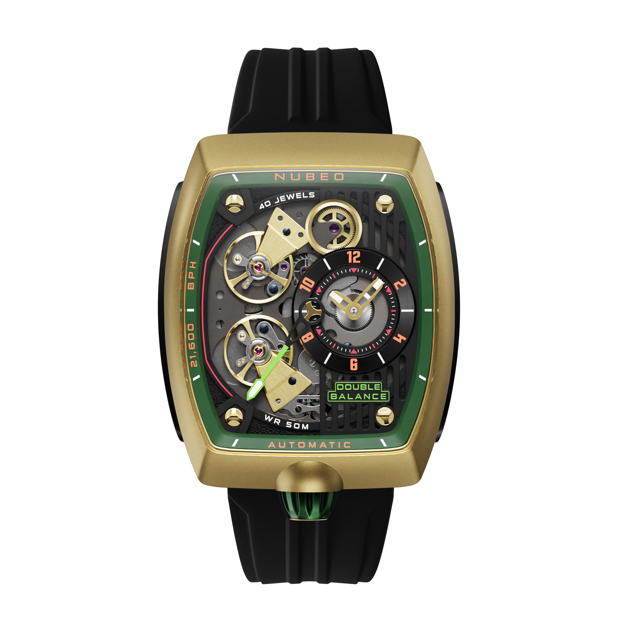 NUBEO Nubeo Space Viking Men's Automatic Skeleton Industrial Rose Watch NB-6064-01
