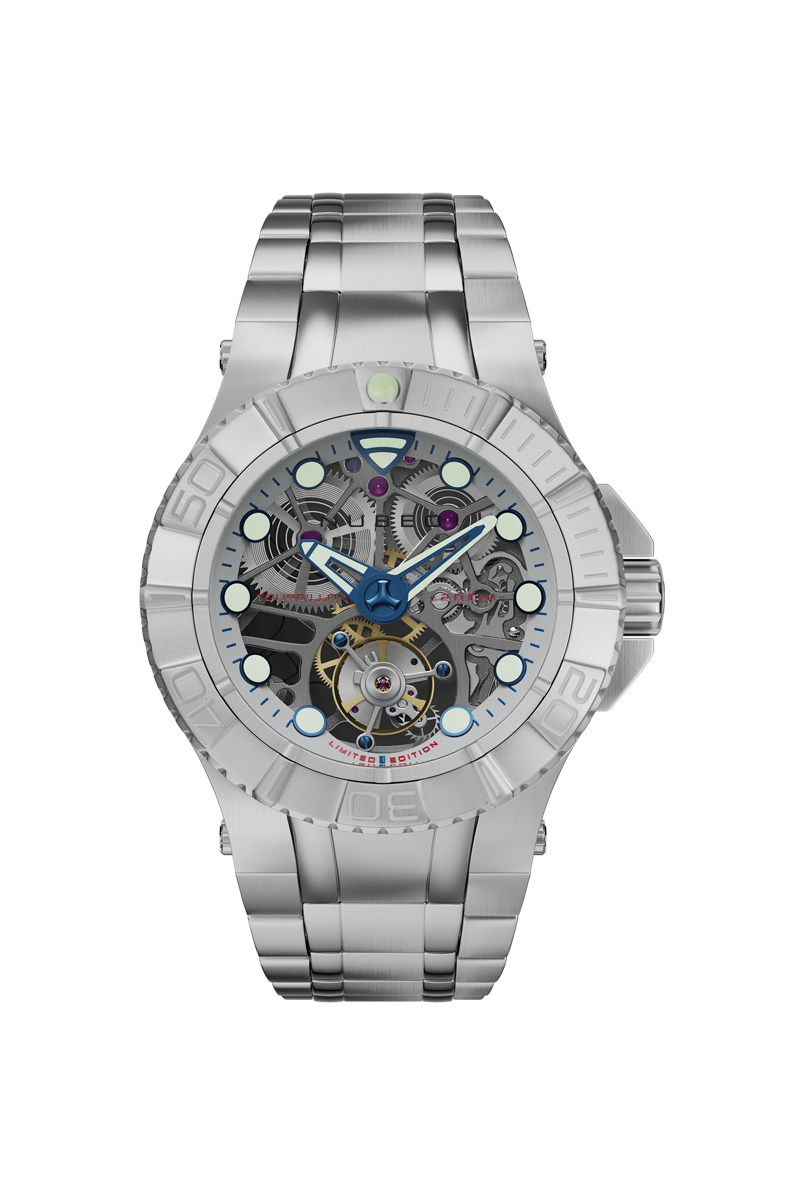 NUBEO Nubeo Manta Tourbillon Limited Edition Deep Black Men's Watch NB-6069-11