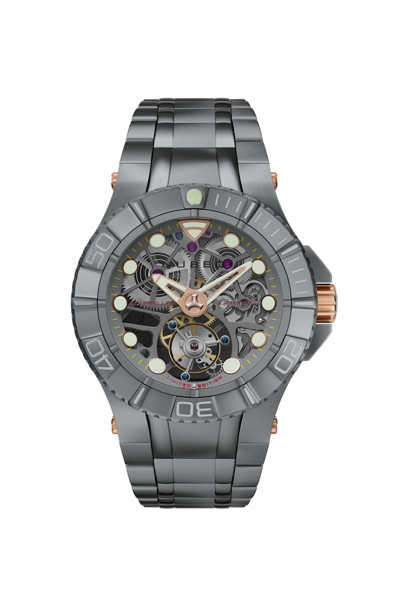 NUBEO Nubeo Manta Tourbillon Limited Edition Silver Sheen Men's Watch NB-6069-55