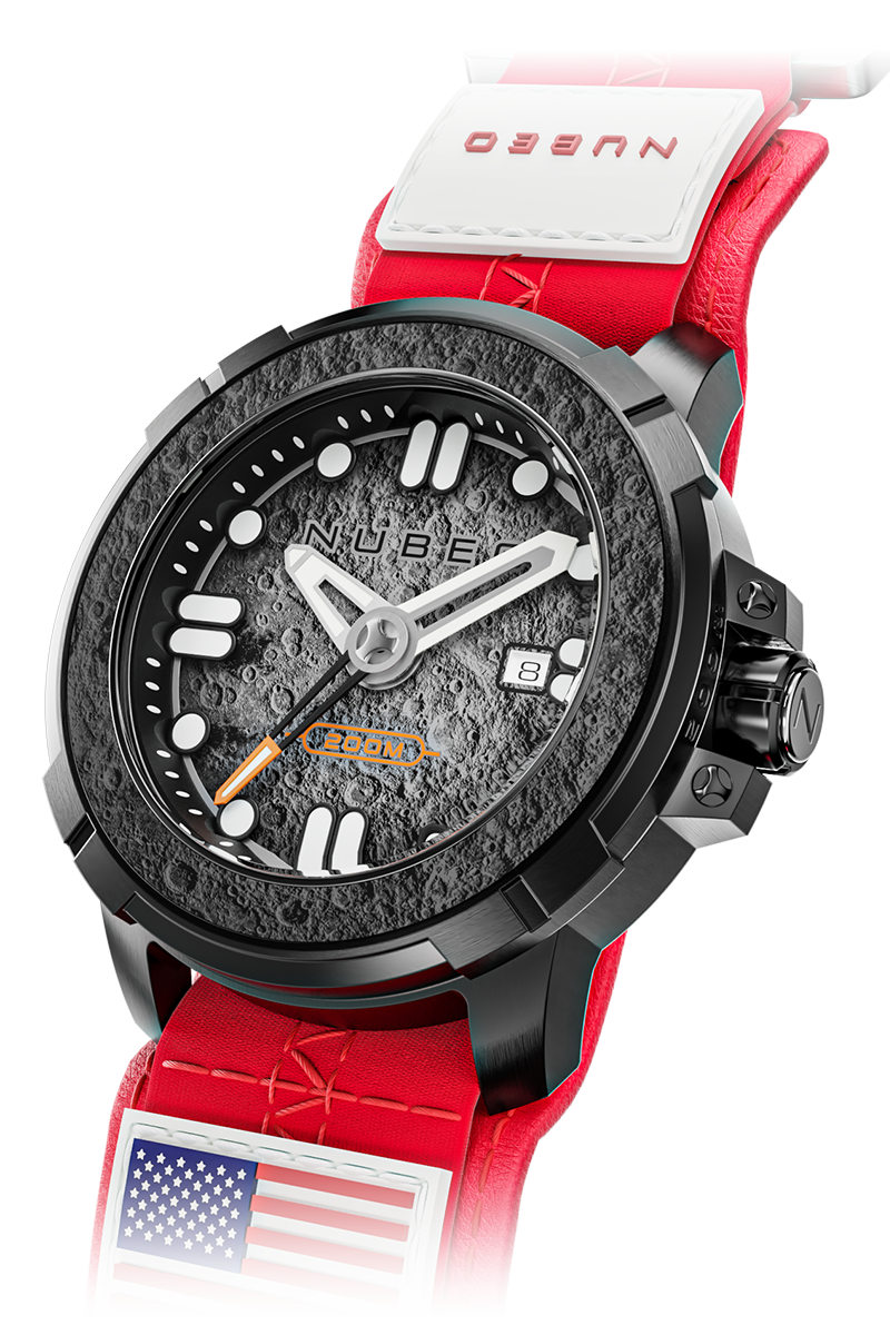 NUBEO Nubeo Space Apollo Men's Japanese Automatic Armstrong Black Watch NB-6072-22