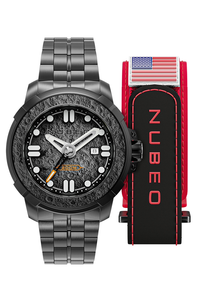 NUBEO Nubeo Space Apollo Men's Japanese Automatic Armstrong Black Watch NB-6072-22