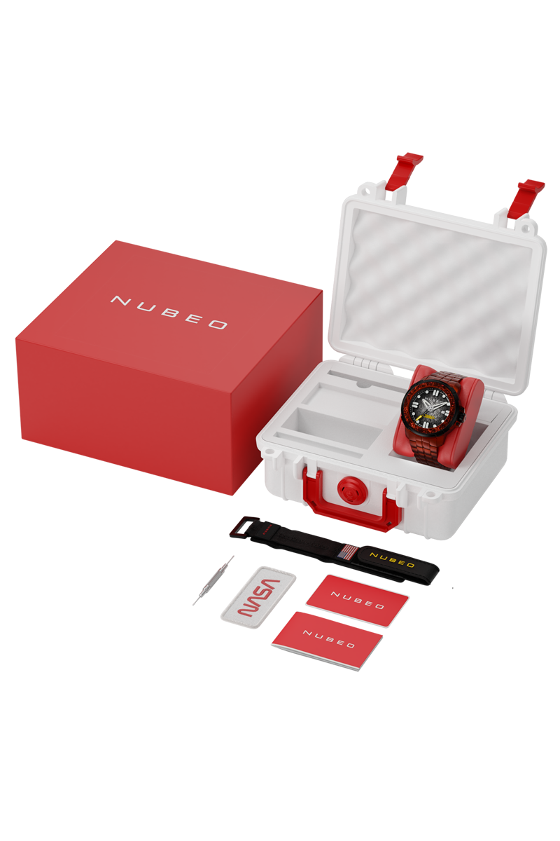 NUBEO Nubeo Apollo Automatic Limited Edition Deep Red Men's Watch NB-6072-77