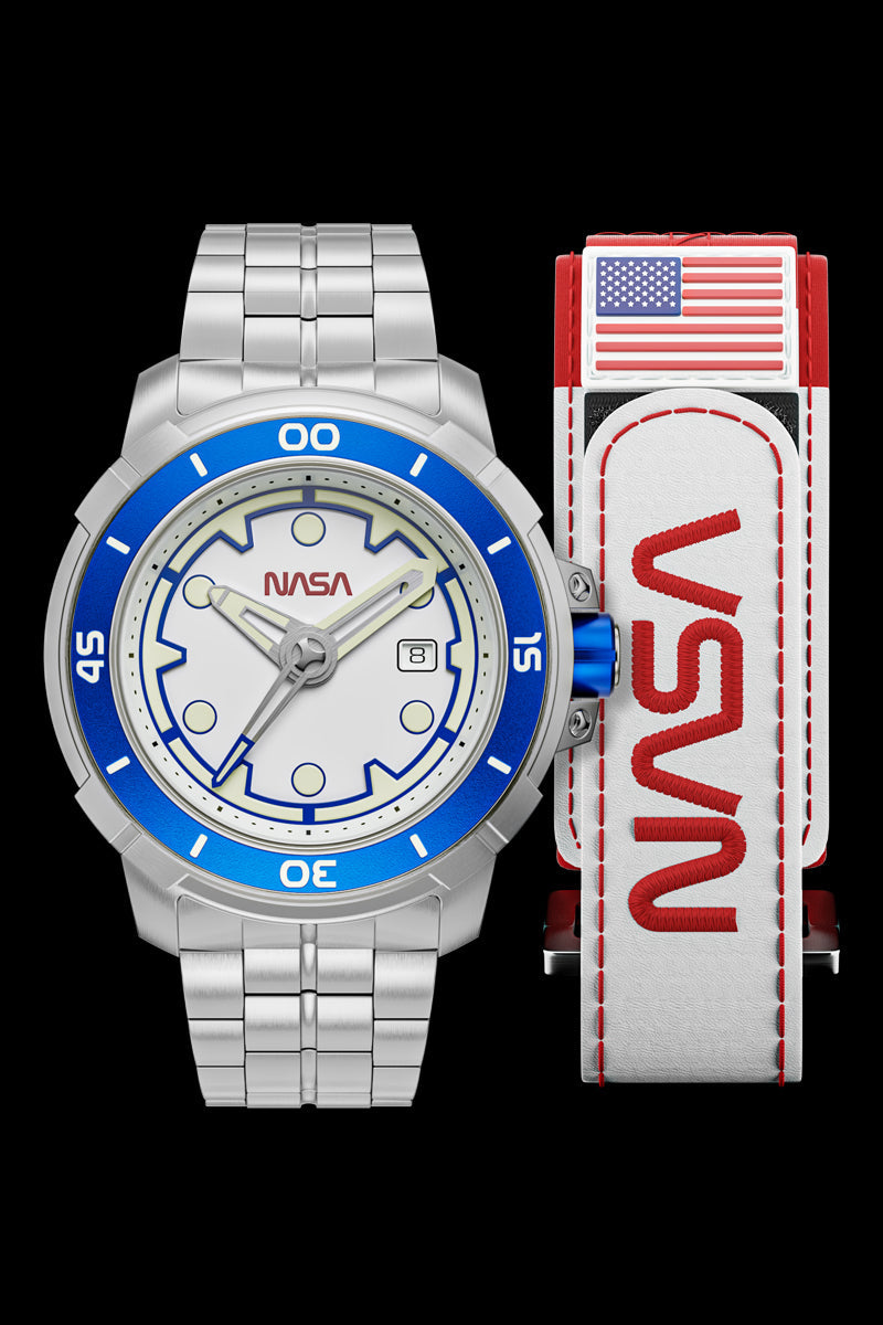 NUBEO Nubeo Space Nasa Men's Japanese Automatic Clear White Watch NB-6074-22