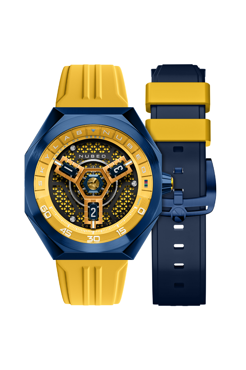NUBEO Nubeo Skylab Automatic Limited Edition Yellow Blue Men's Watch NB-6083-03
