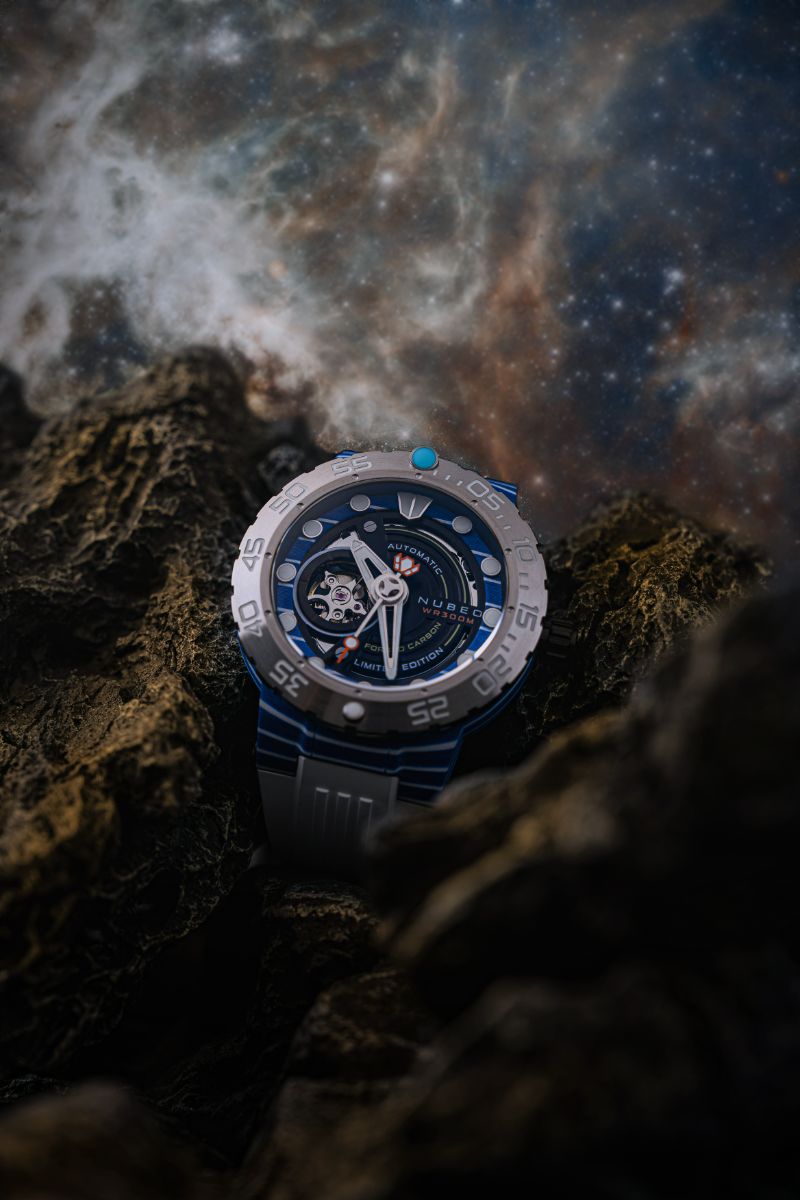 NUBEO Nubeo Opportunity Automatic Forged Carbon Fiber Limited Edtion Carbon Blue Men's Watch NB-6085-02