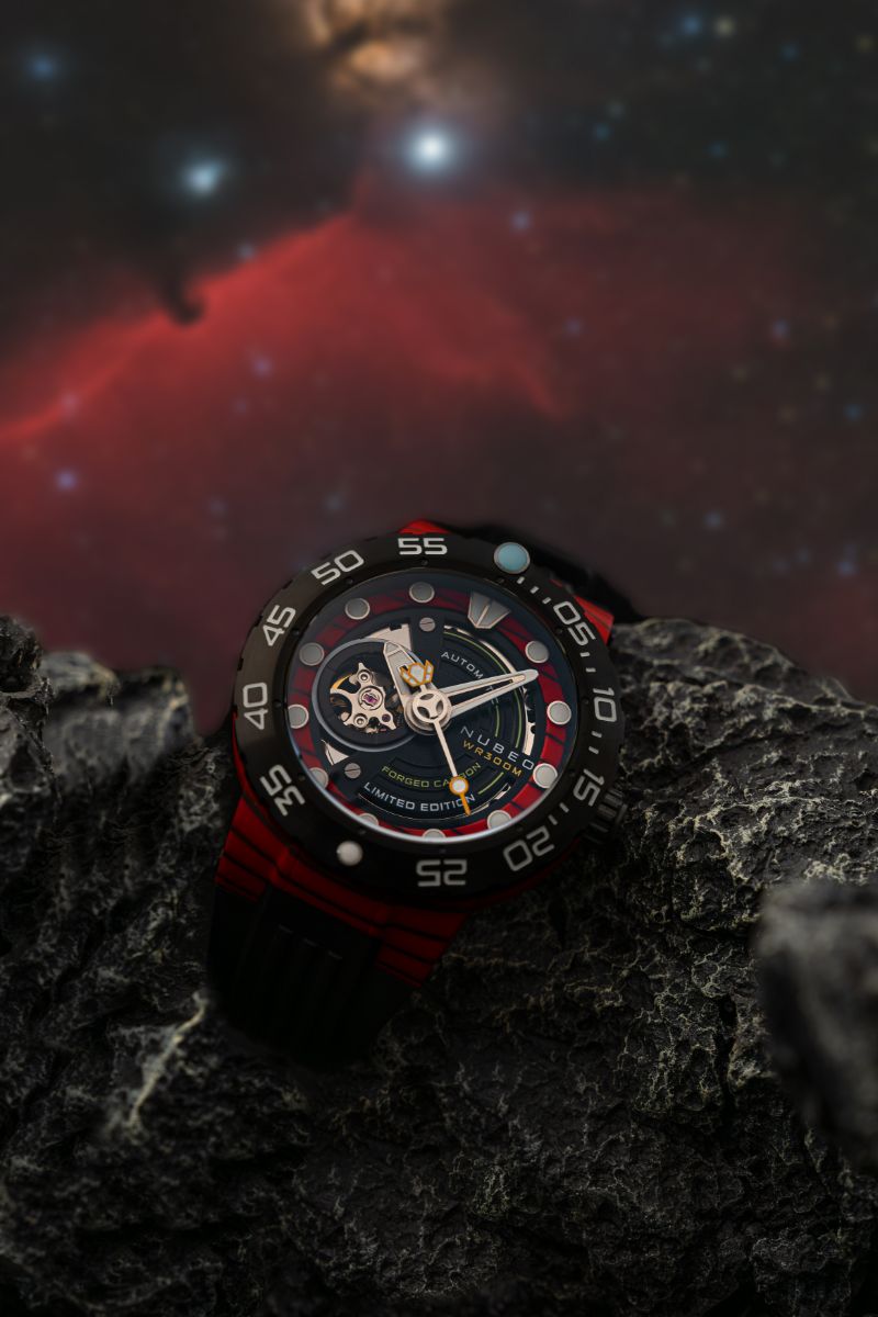 NUBEO Nubeo Opportunity Automatic Forged Carbon Fiber Limited Edtion Carbon Red Men's Watch NB-6085-03