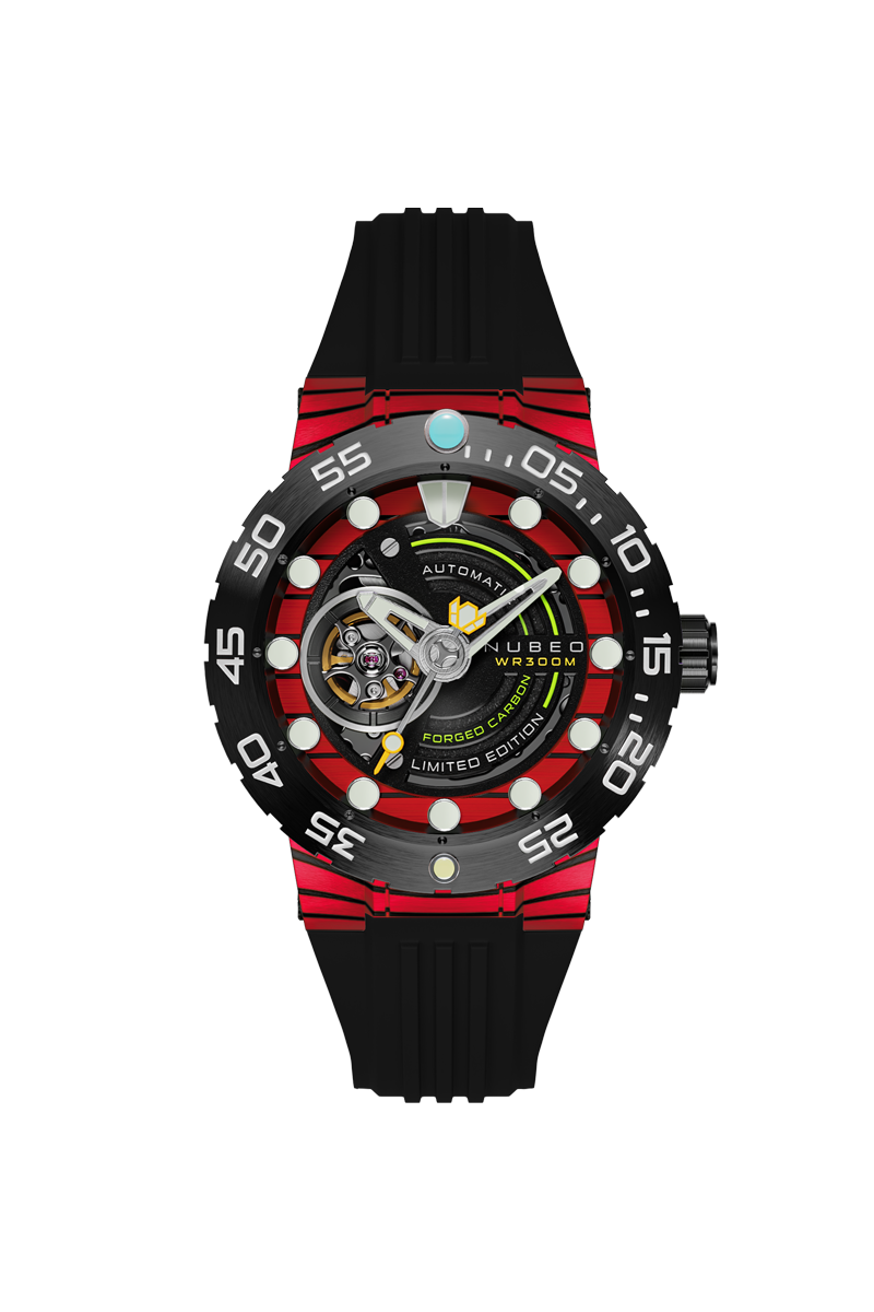 NUBEO Nubeo Opportunity Automatic Forged Carbon Fiber Limited Edtion Carbon Red Men's Watch NB-6085-03