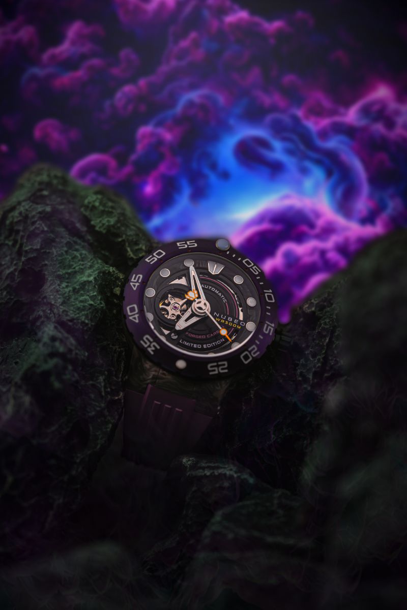 NUBEO Nubeo Opportunity Automatic Forged Carbon Fiber Limited Edtion Carbon Purple Men's Watch NB-6085-05