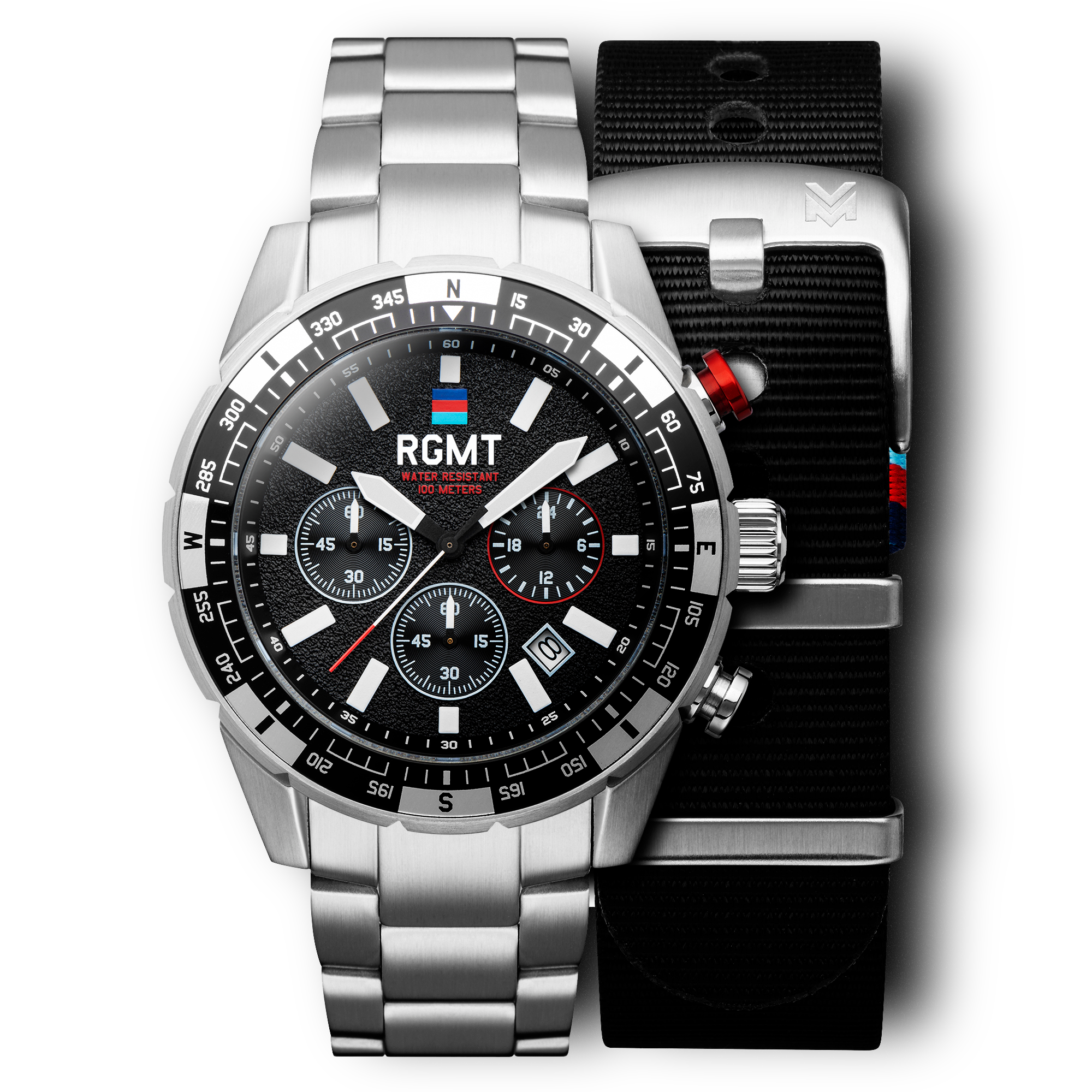 RGMT RGMT Navigator Help for Heroes Men's Japanese Quartz Black Watch RG-8006-55-SET-B