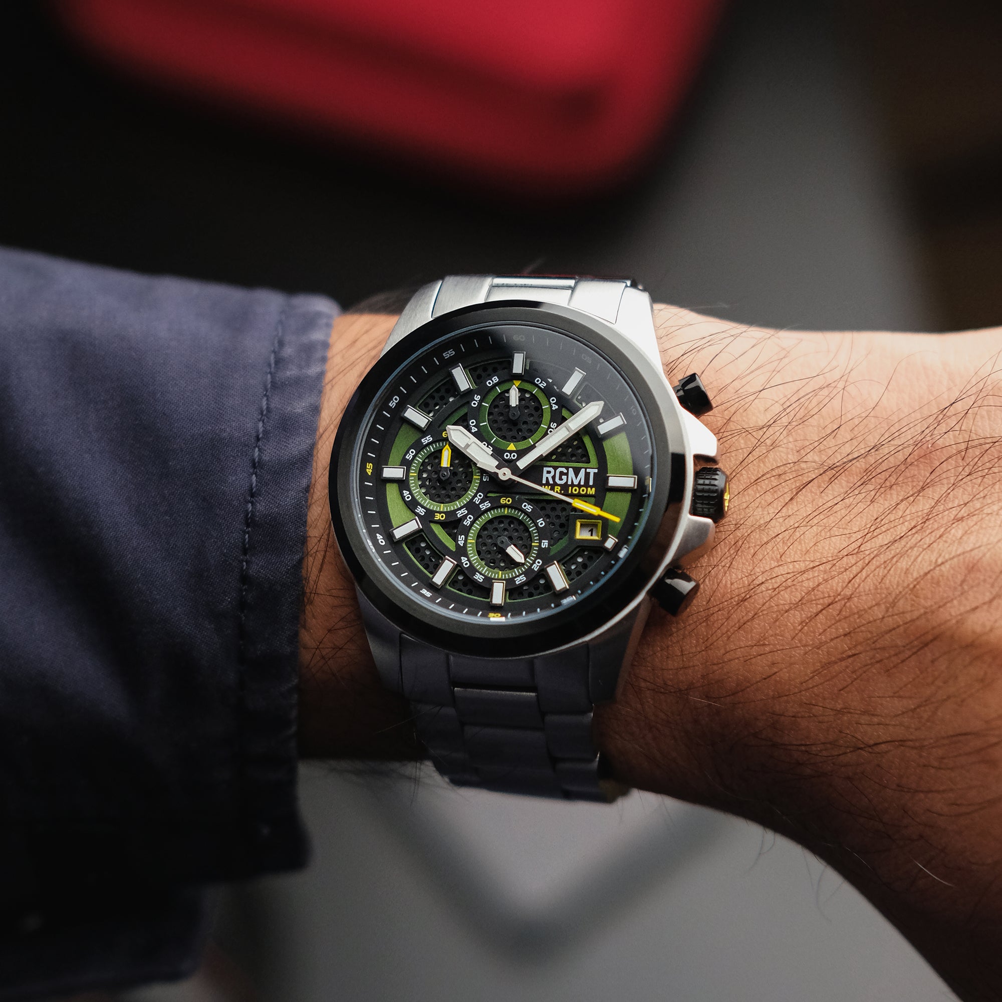 RGMT RGMT Artillery Chrono Men's Japanese Quartz Green Watch RG-8030-11