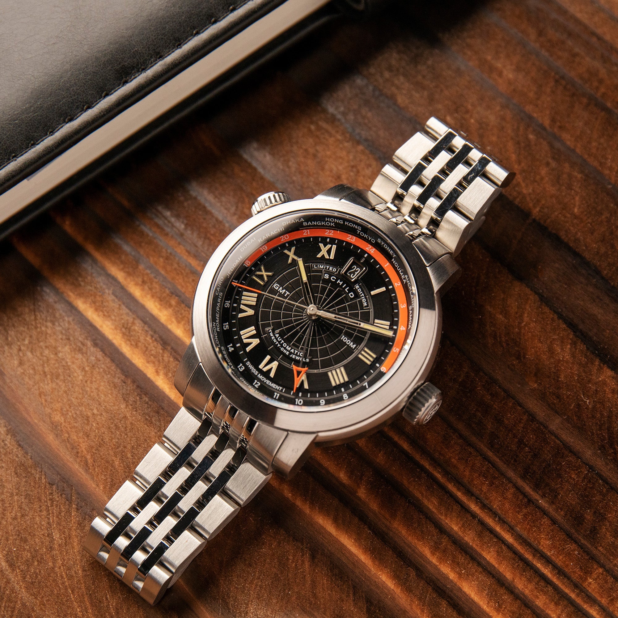 SCHILD Schild  Heinrich Swiss automatic GMT Jet Black Men's Watch  SC-1004-11