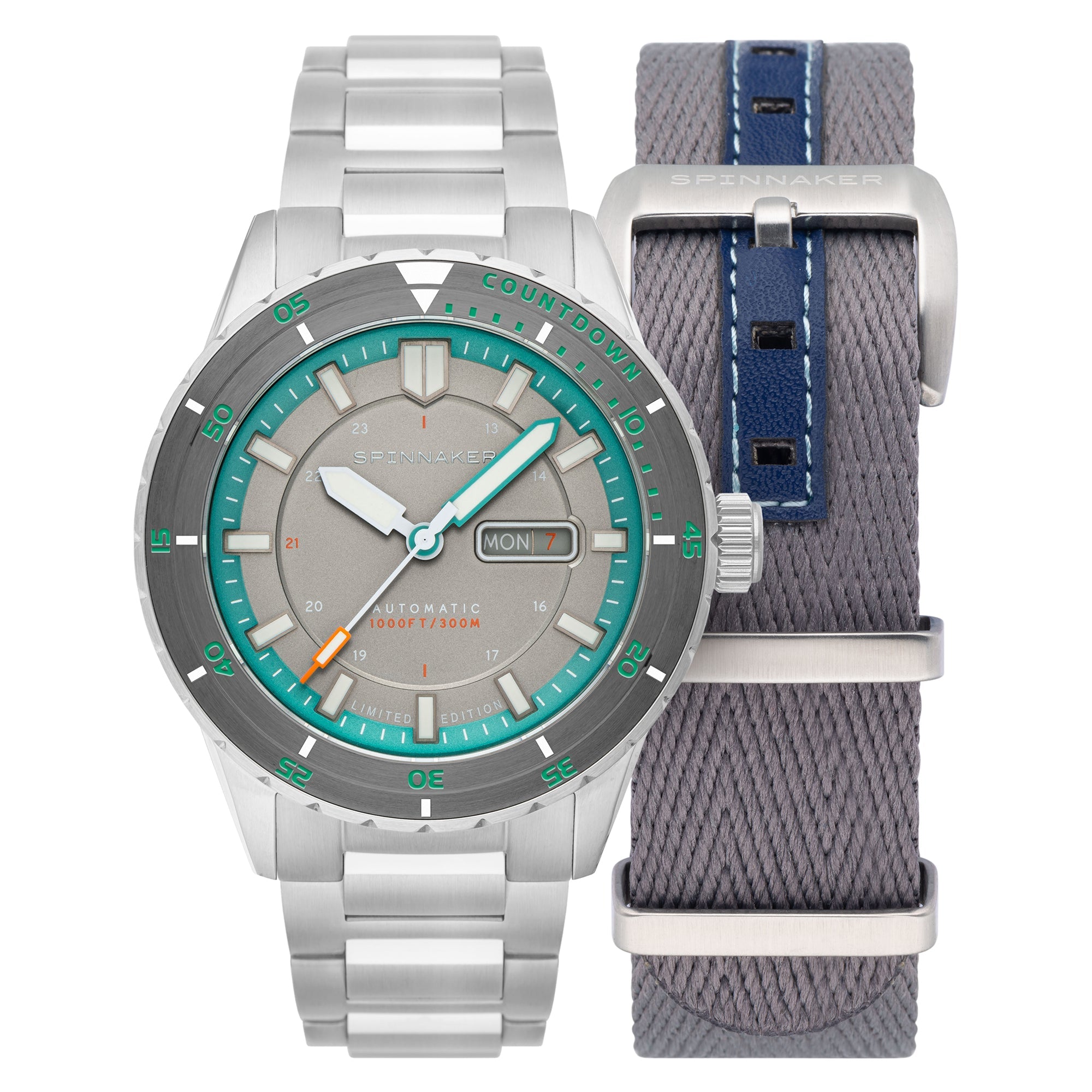 SPINNAKER Spinnaker x MCS Hass Men's Japanese Automatic Grey Turquoise Watch SP-5104-11