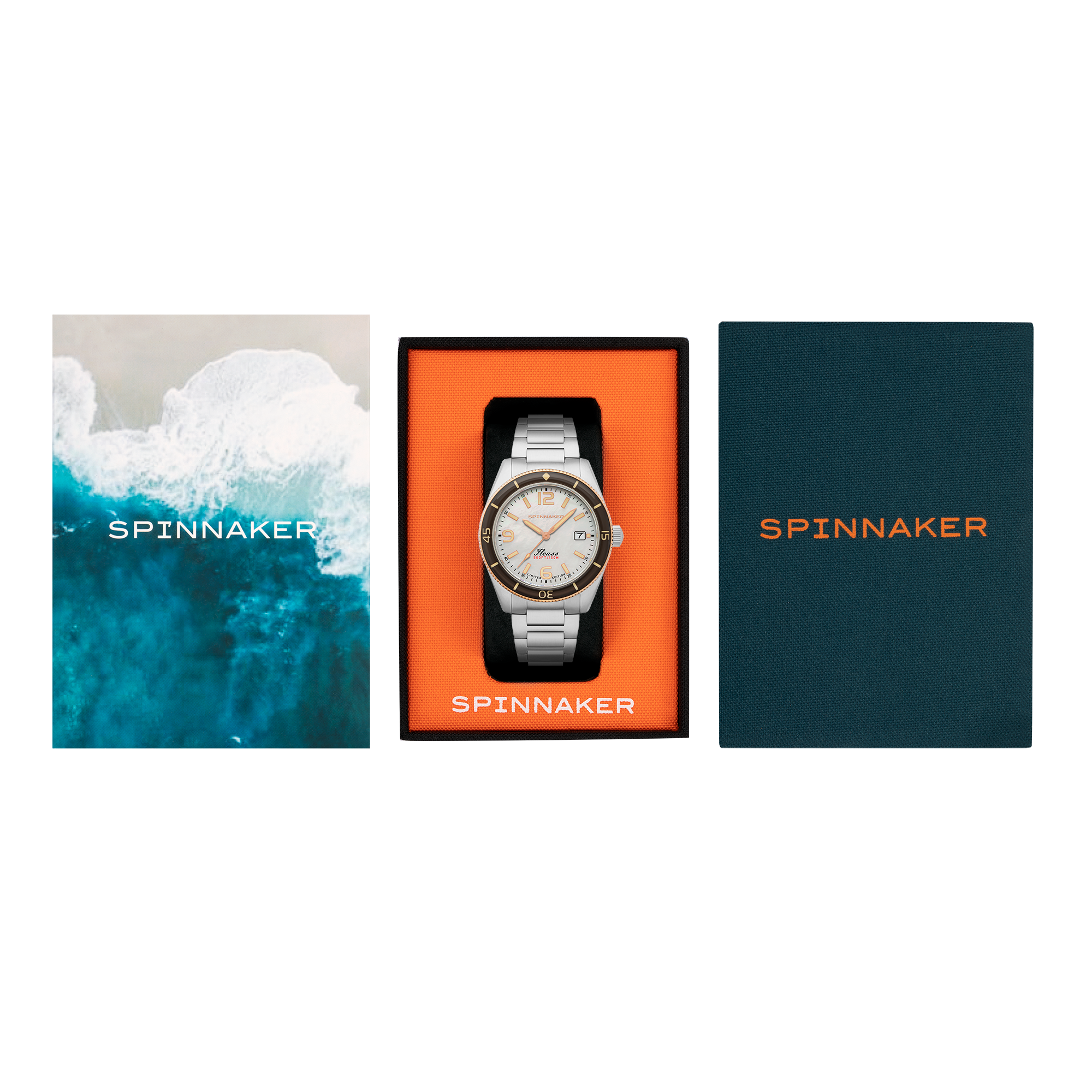 Spinnaker Spinnaker Fleuss Automatic White Pearl Diver Limited Edition Men's Watch SP-5108-33