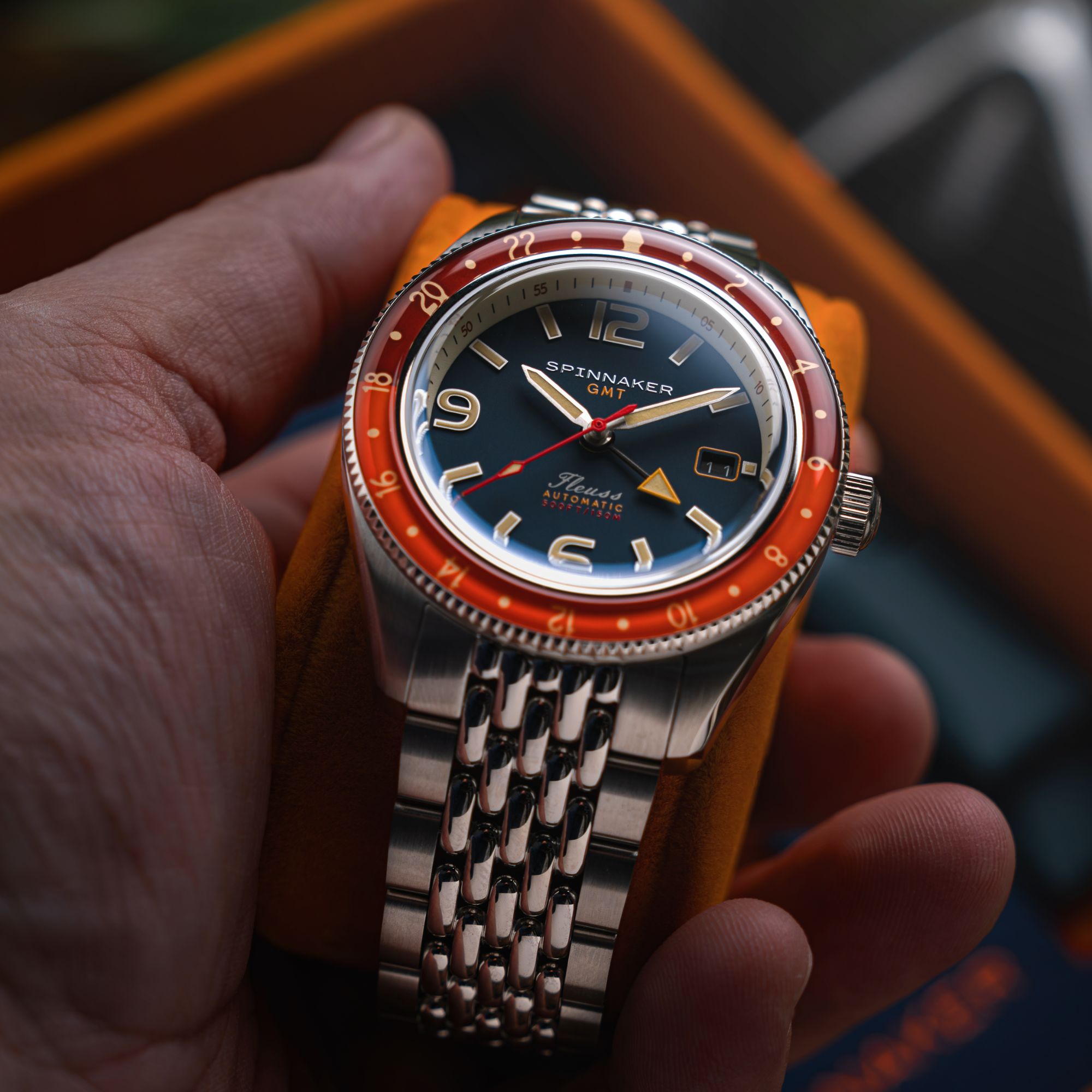 SPINNAKER Spinnaker Fleuss Gmt Automatic Dark Cerulean Blue Men's Watch SP-5120-55
