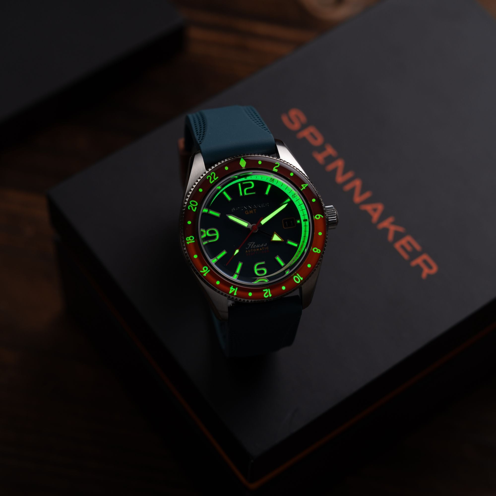 SPINNAKER Spinnaker Fleuss Gmt Automatic Dark Cerulean Blue Men's Watch SP-5120-55