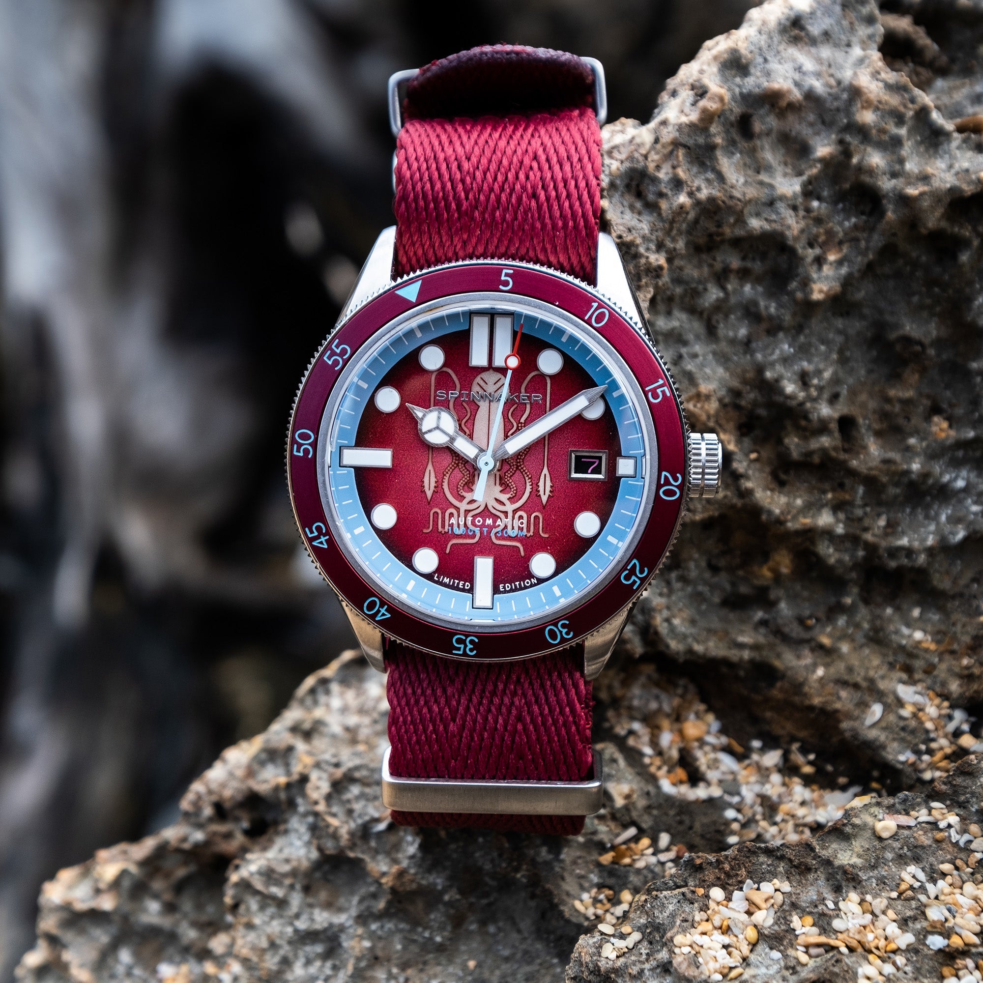 SPINNAKER Spinnaker Cahill 300 Automatic Marine Conservation Society Limited Edition Calamari Red Men's Watch SP-5125-11