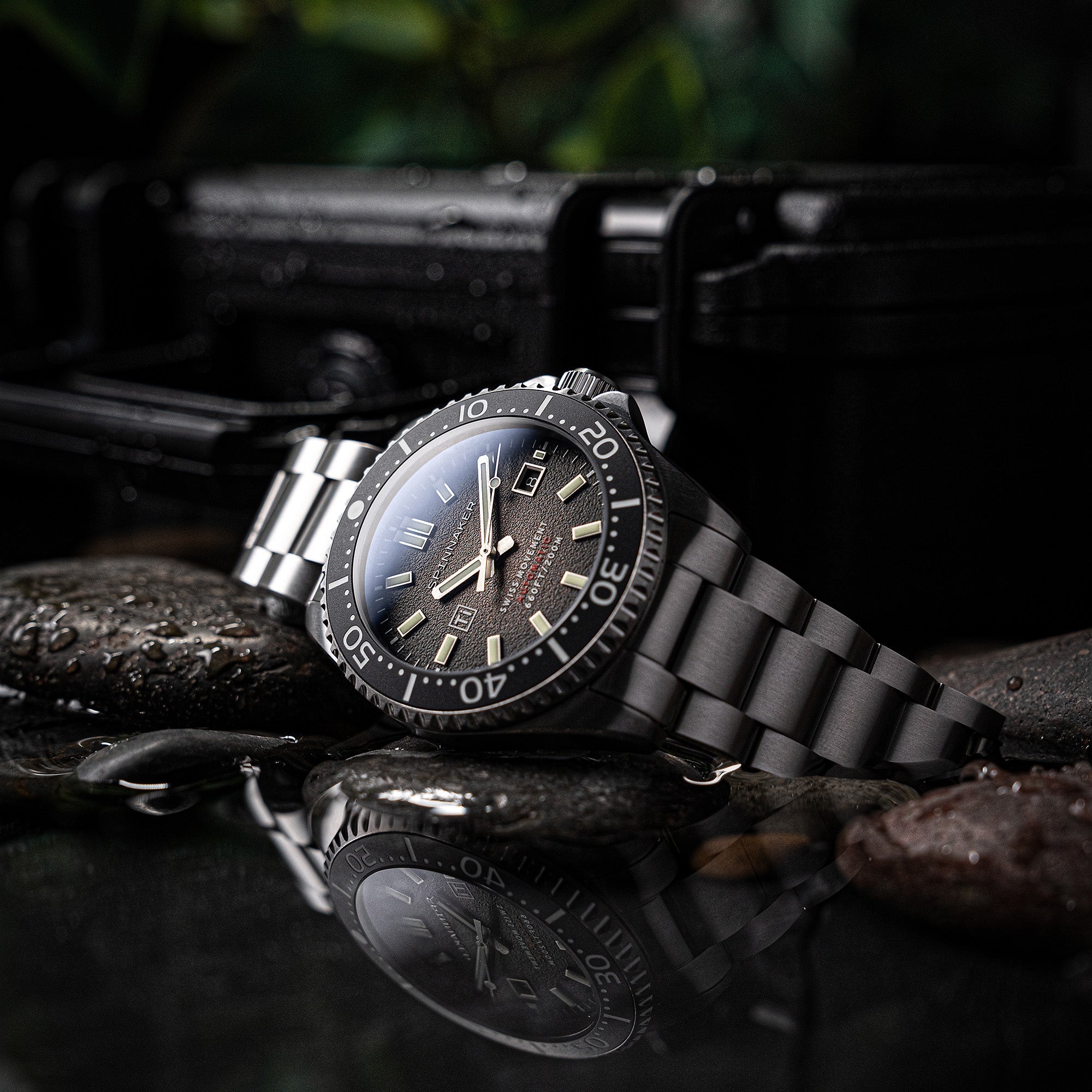 SPINNAKER Spinnaker Tesei Titanium Swiss Automatic Stone Black Men's Watch SP-5127-22
