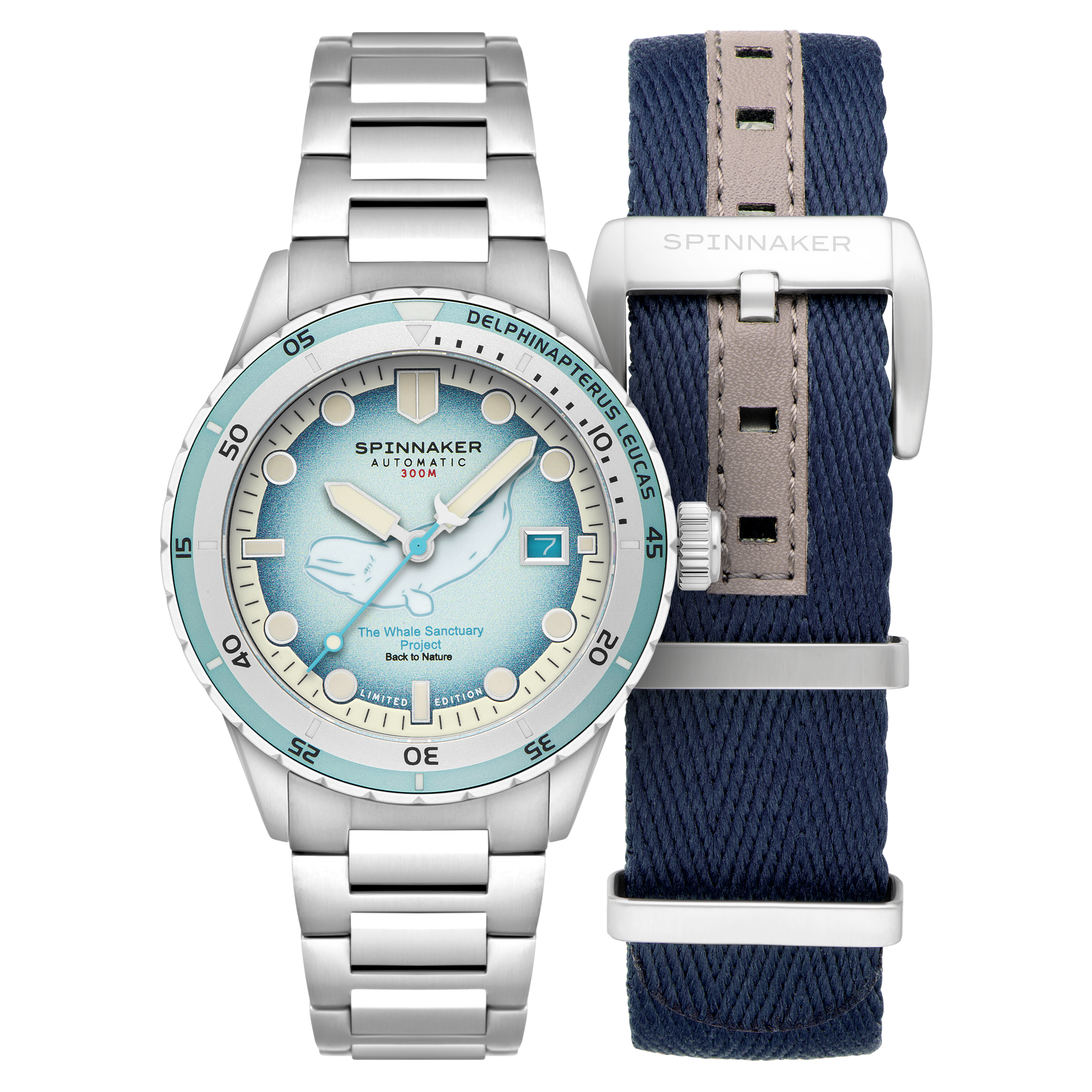 SPINNAKER Spinnaker Hass Automatic Whale Sanctuary Project Limited Edition Beluga Blue Men's Watch SP-5128-11