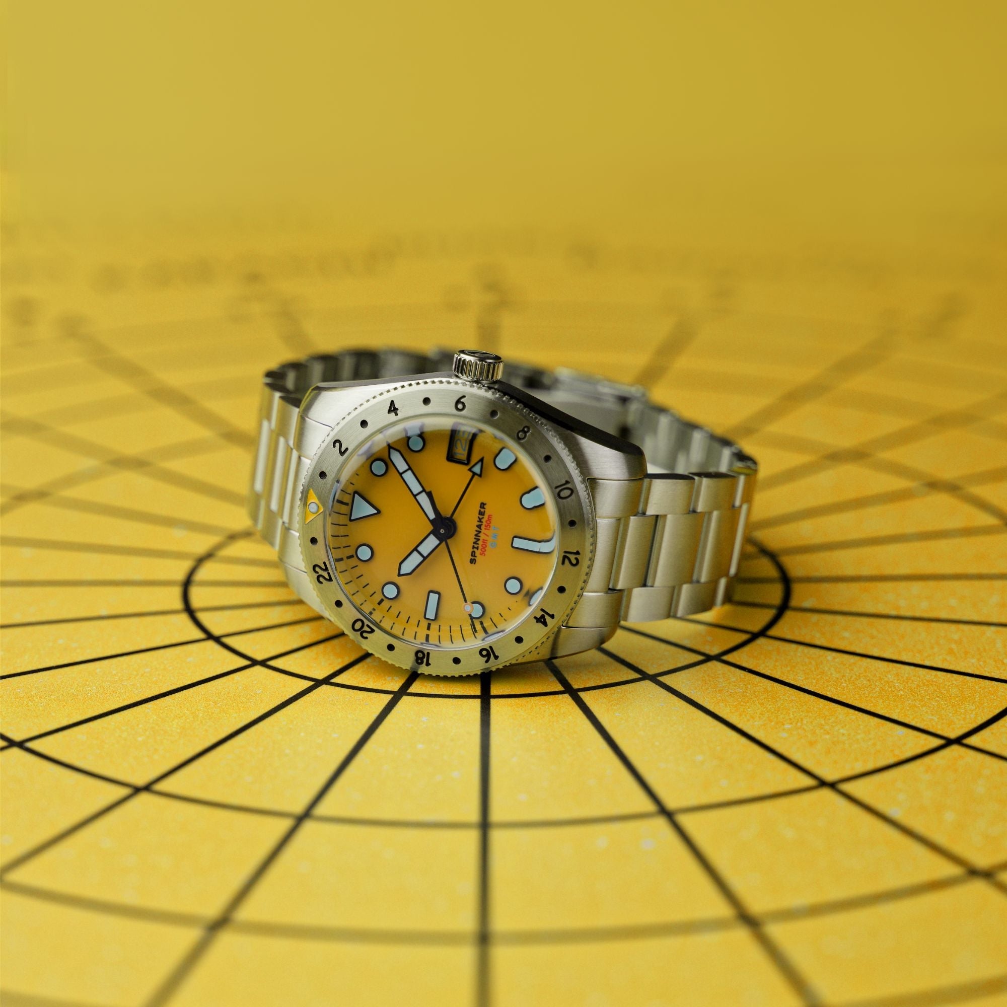 SPINNAKER Spinnaker Croft 3912 Gmt Automatic Limited Edition Dusk Yellow Men's Watch SP-5130-33
