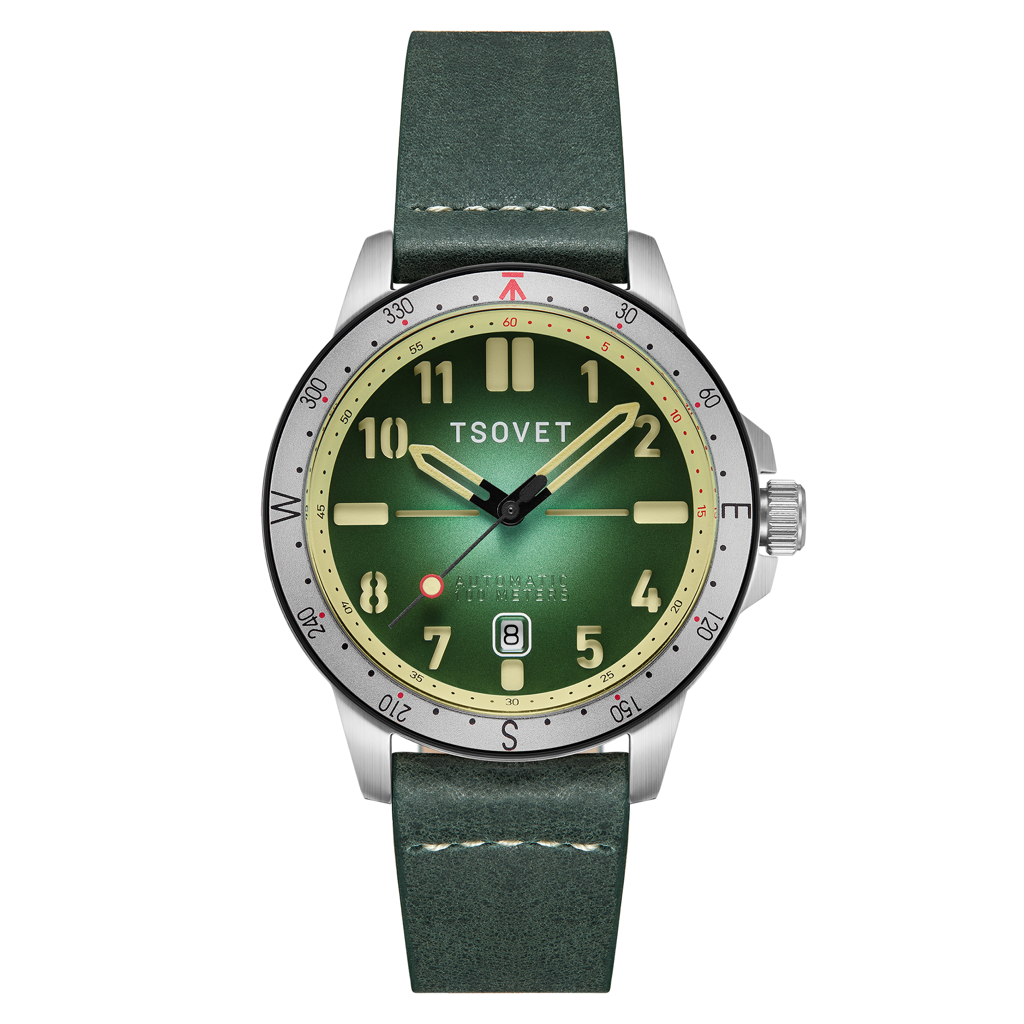 TSOVET Tsovet SVT Men's Japanese Automatic Forest Green Watch TS-4002-07